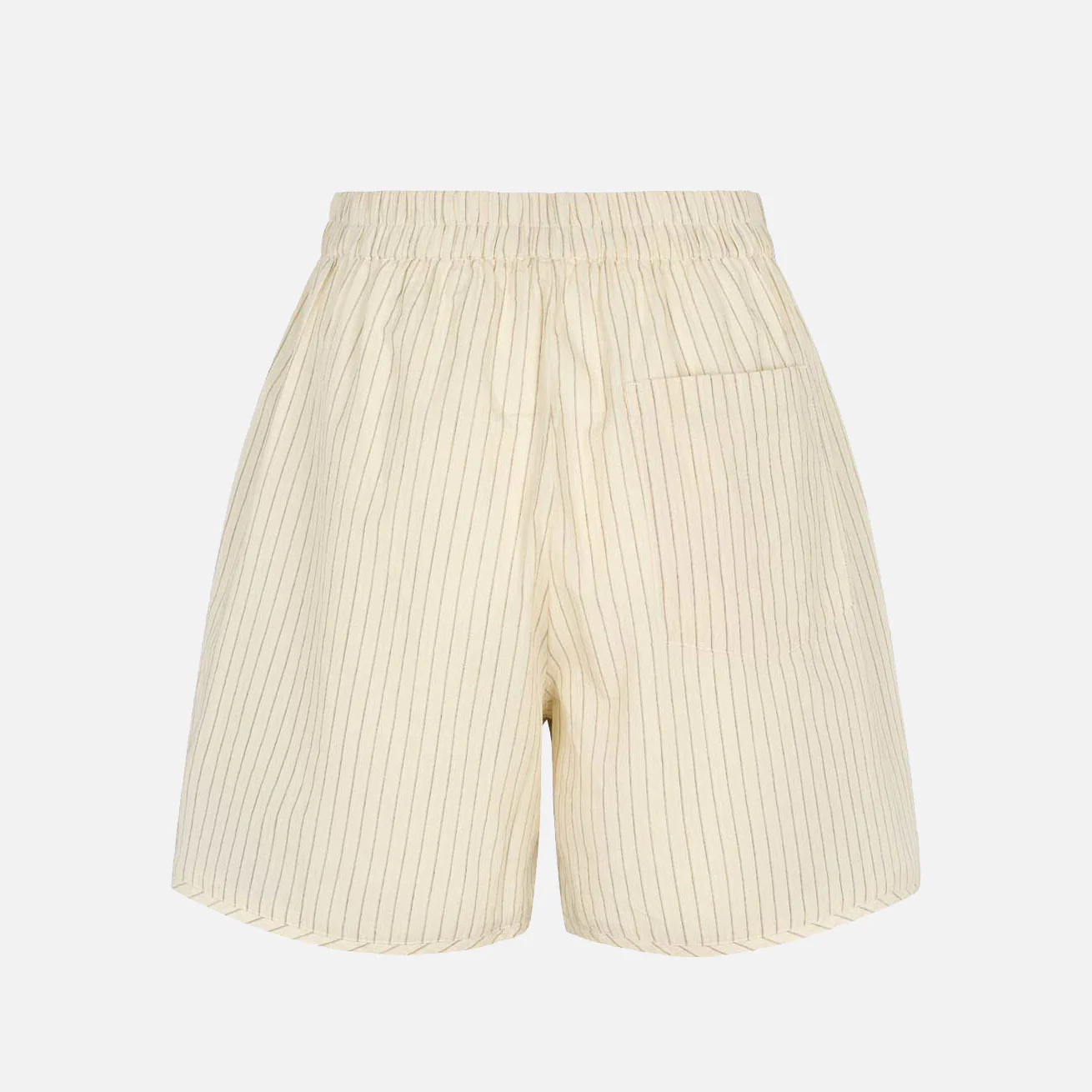 Women's Cotton Willa Shorts - Buttercream Stripe - Image 2