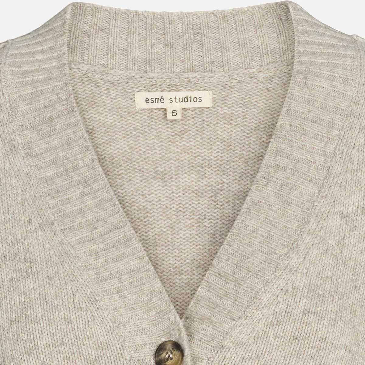 Women's Lambswool/Cotton Elida Cardigan - Sand Melange - Image 2