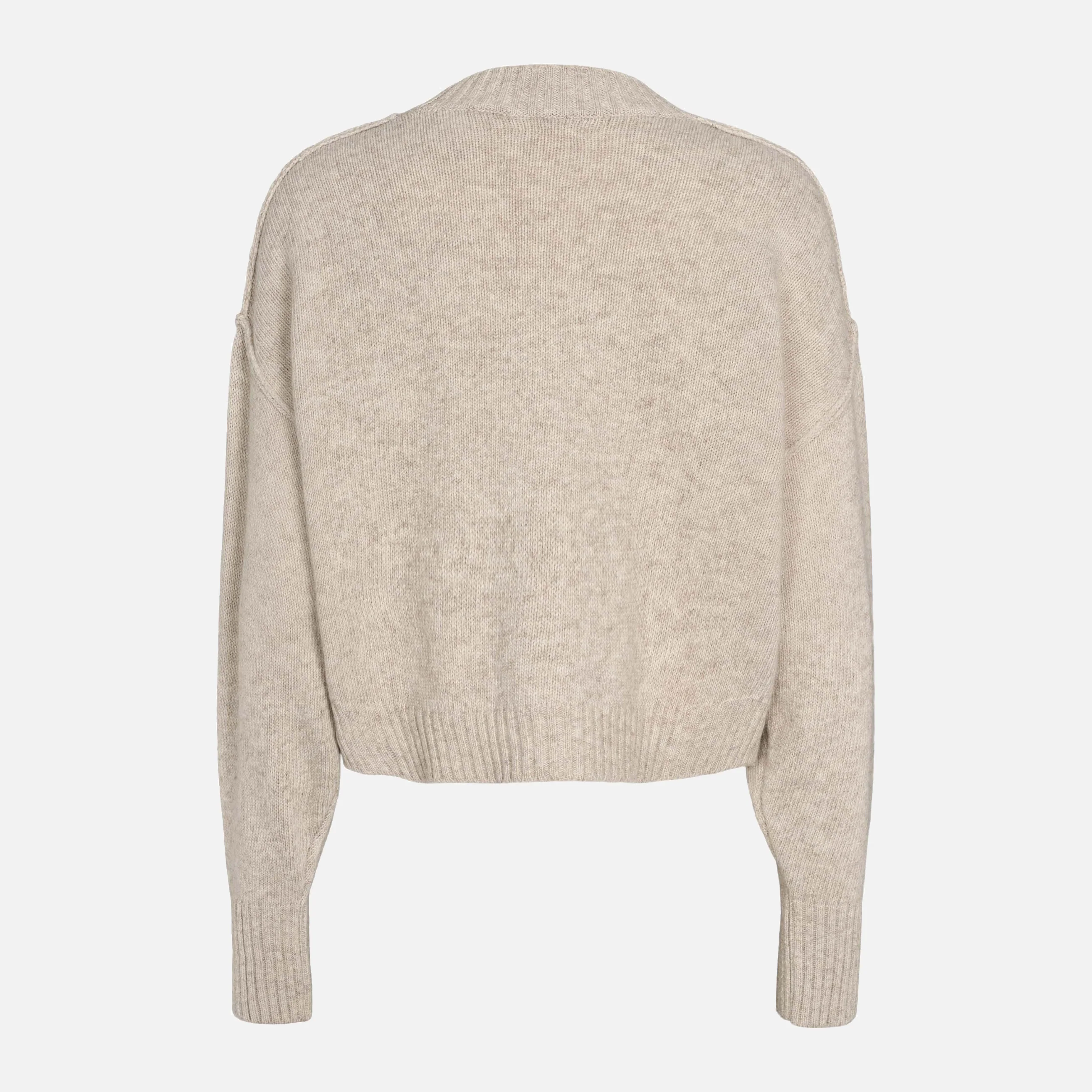 Women's Lambswool/Cotton Elida Cardigan - Sand Melange - Image 3