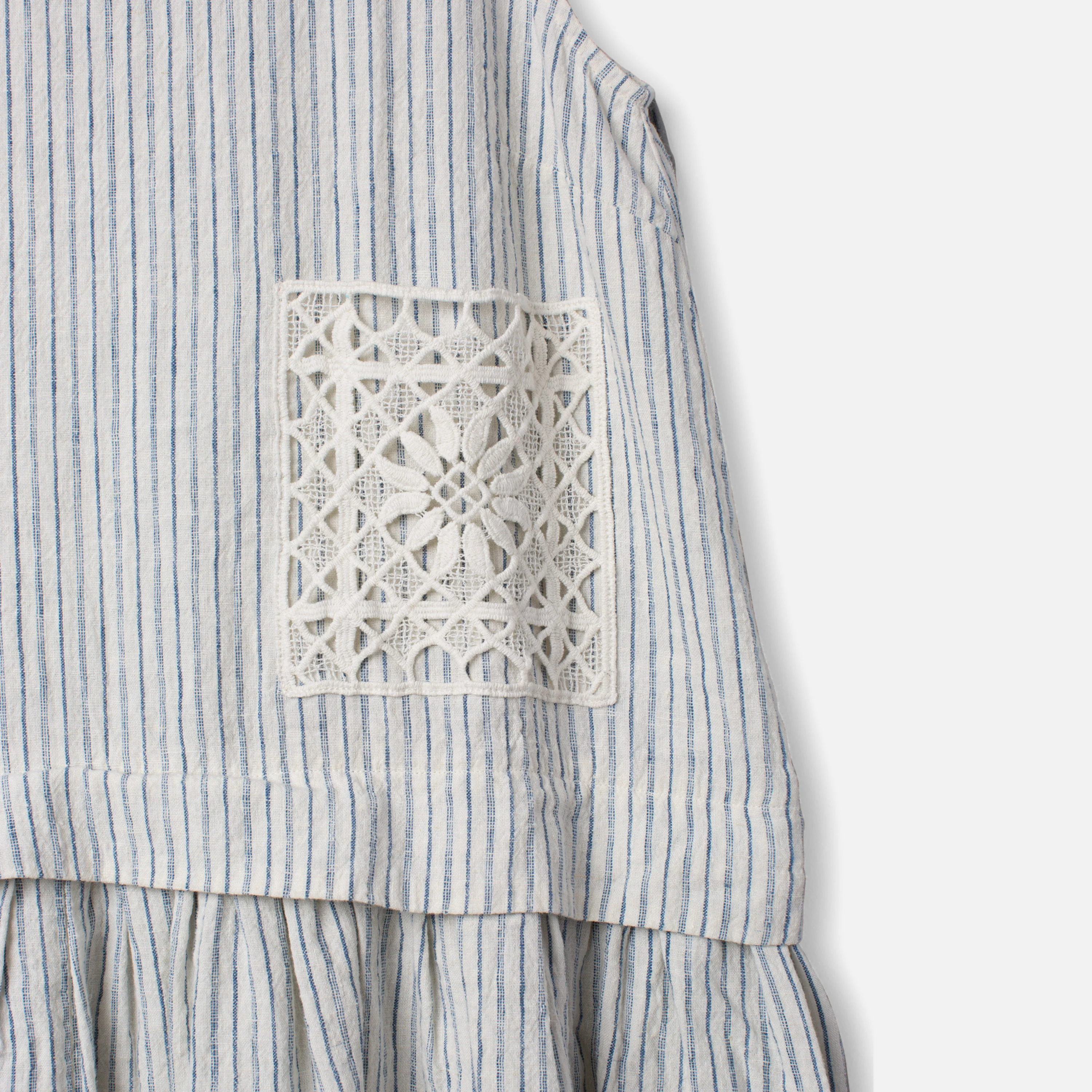 Women's Cotton/Linen Febe Dress - Fog Stripe - Image 2