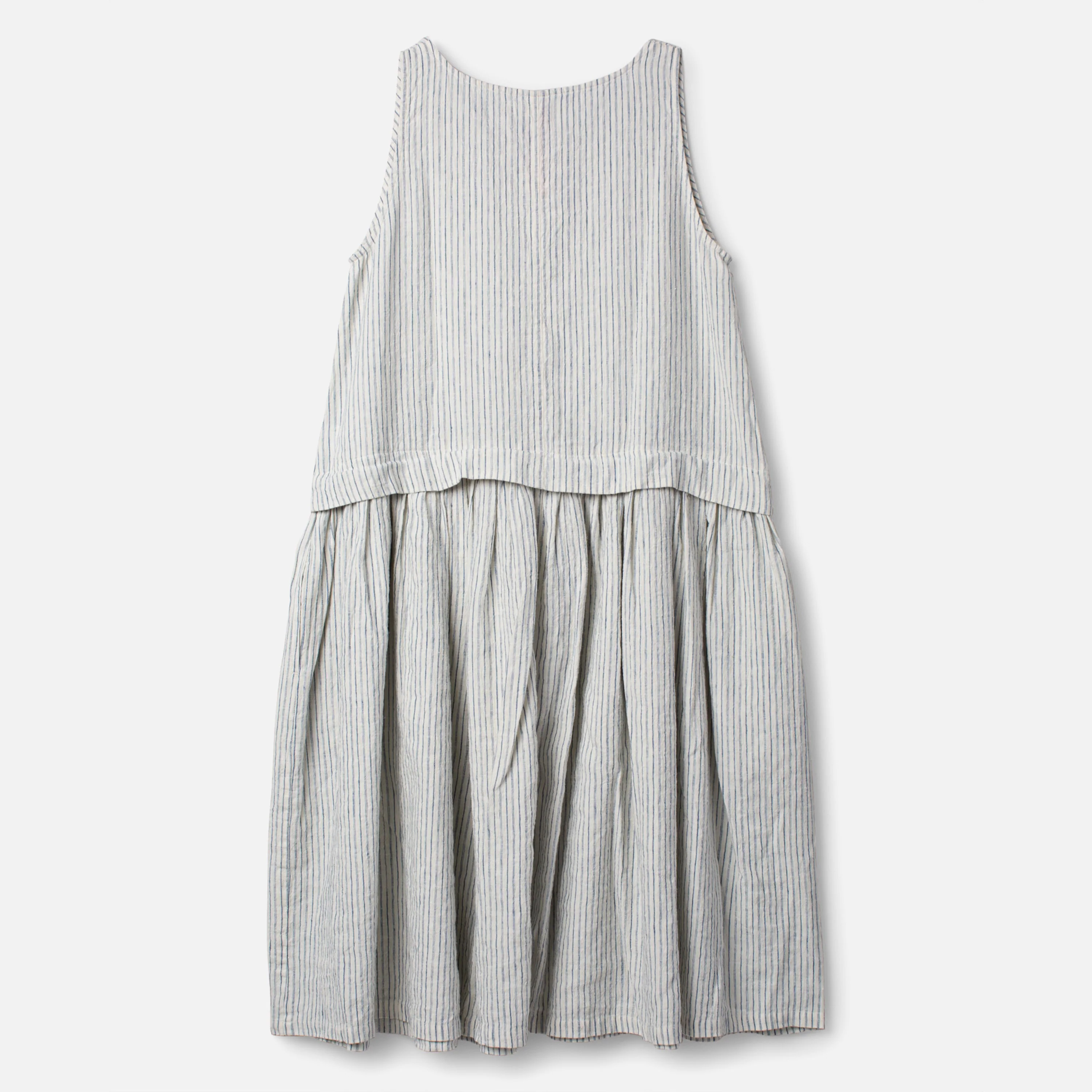 Women's Cotton/Linen Febe Dress - Fog Stripe - Image 3