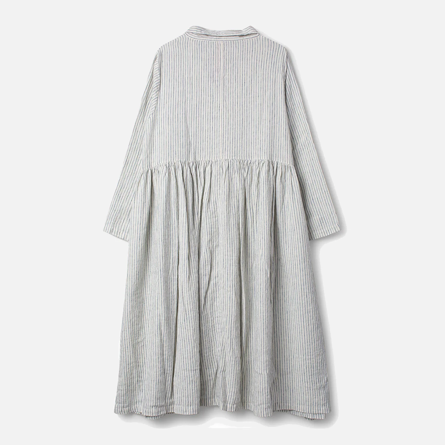 Women's Cotton/Linen Helin Coat Dress - Fog Stripe - Image 2