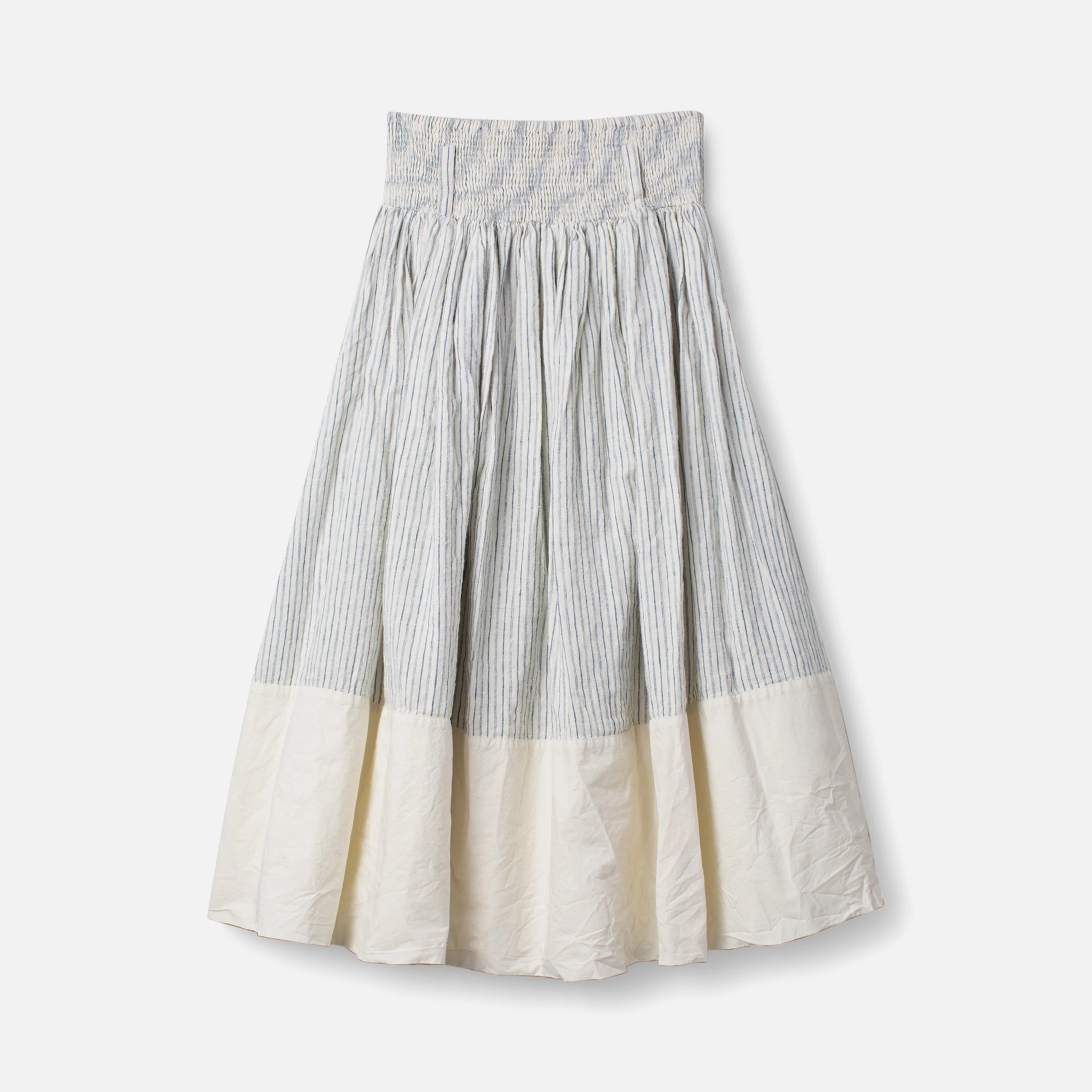 Women's Cotton/Linen Joann Skirt - Fog Stripe