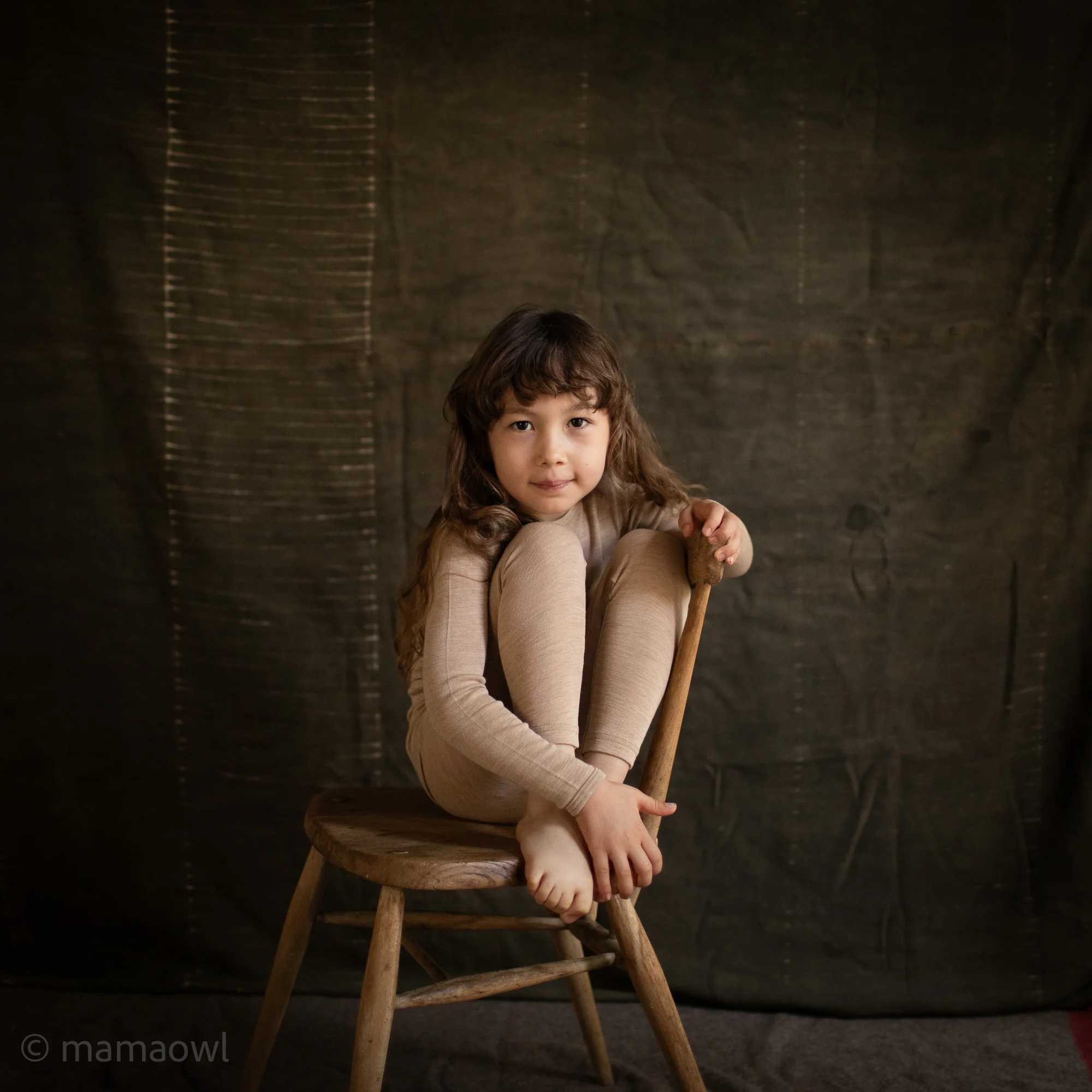 Finch Kids Leggings - Merino Wool & Silk - Sandstorm - Image 4