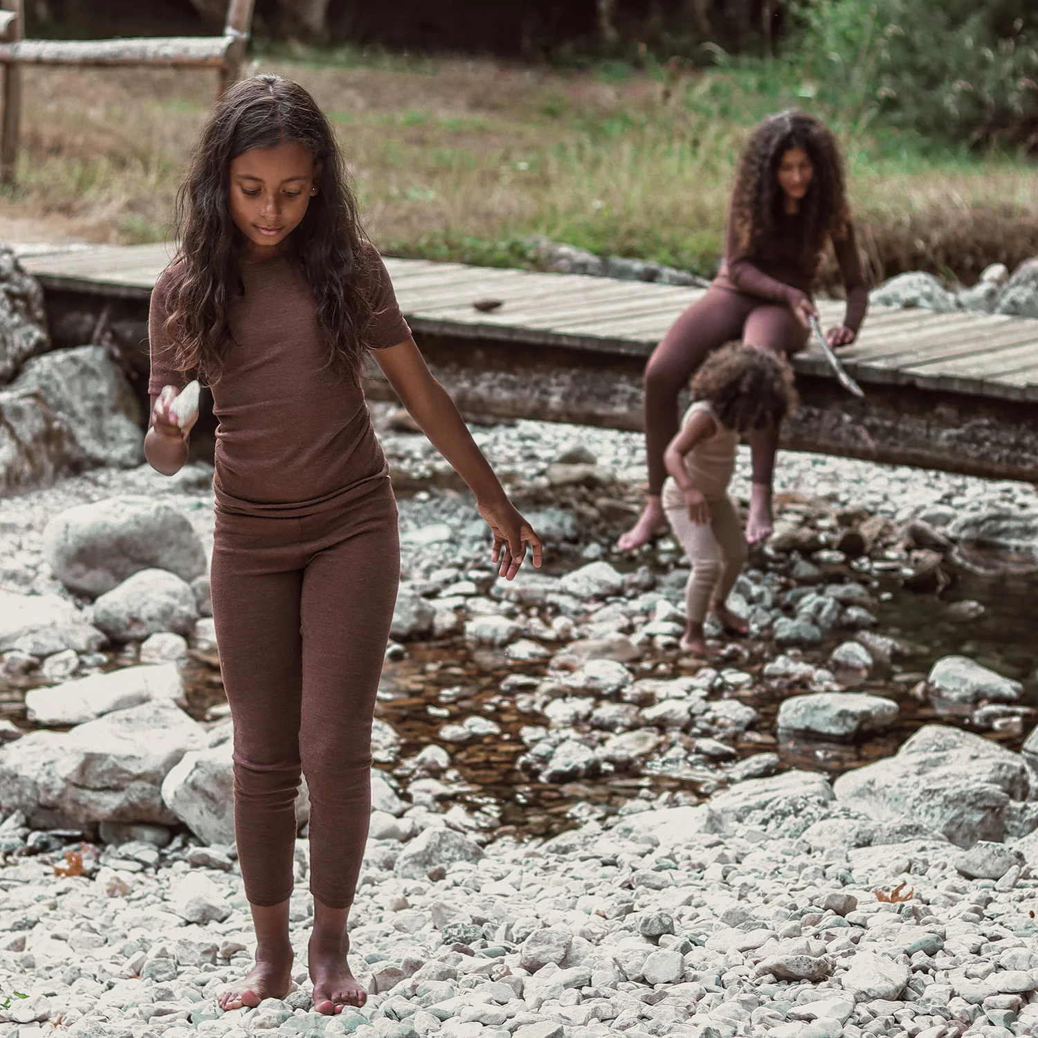 Finch Kids Leggings - Merino Wool & Silk - Squirrel - Image 5
