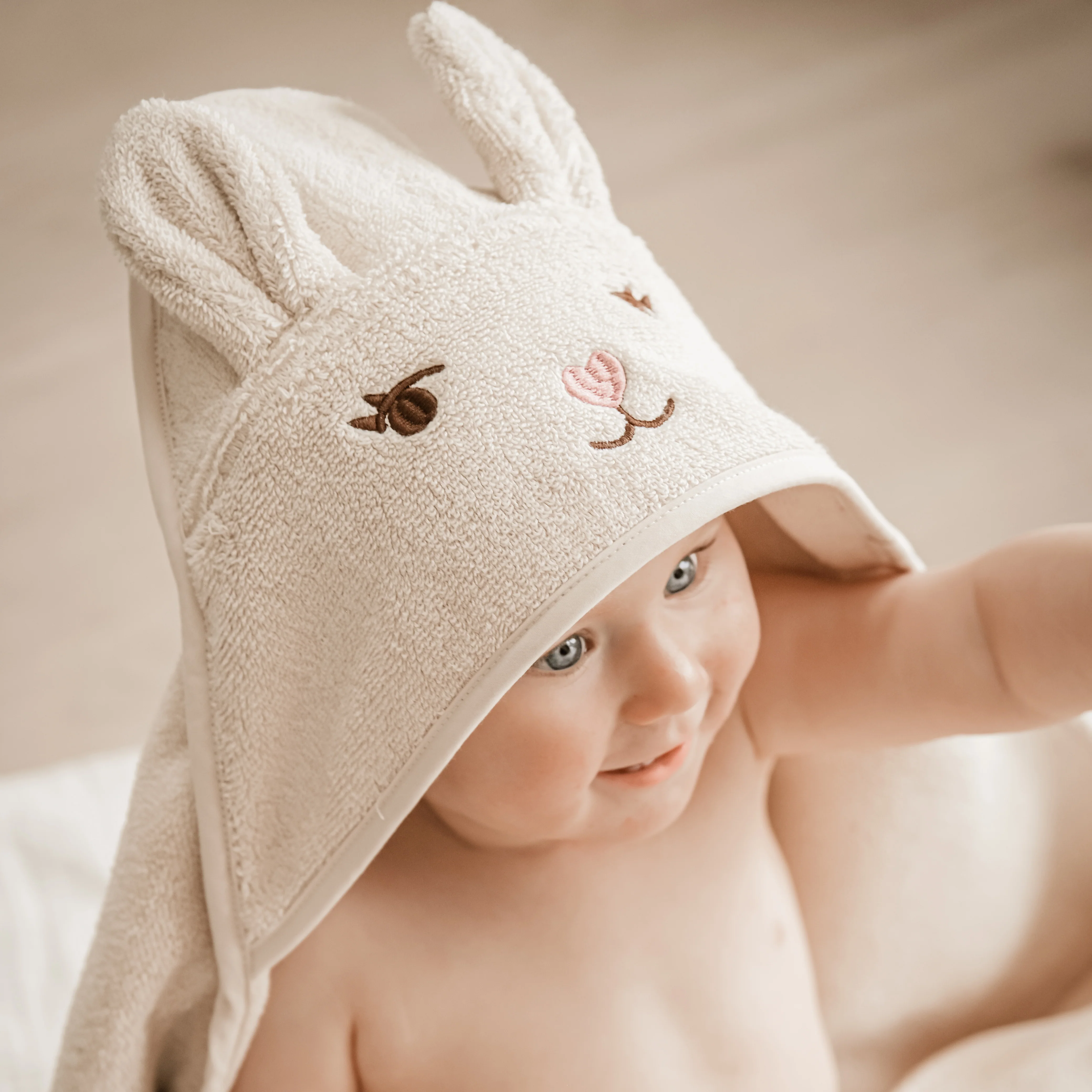 Cotton Bunny Towel - Moon Beam