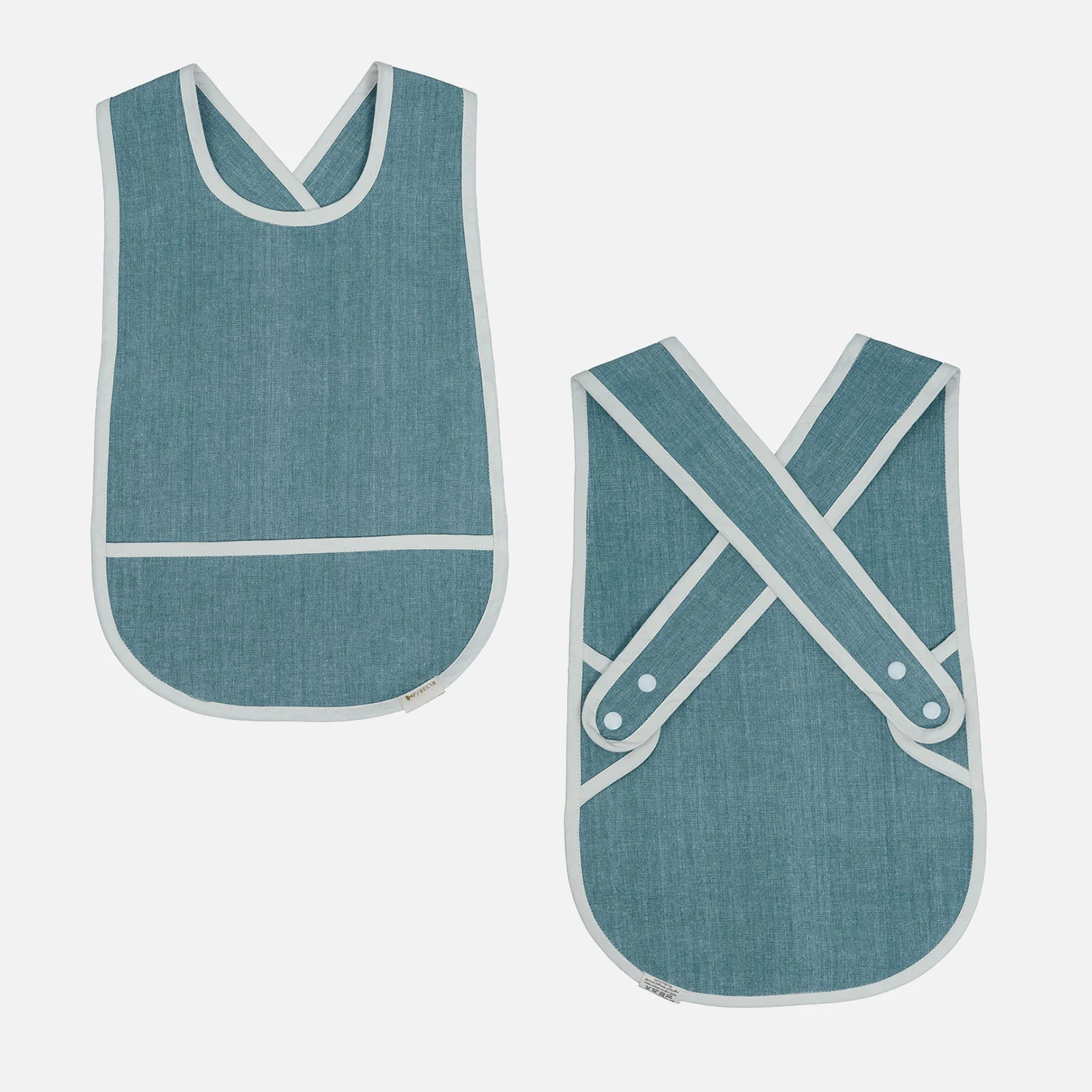 Cotton Cross Back Bib - Blue Spruce - Image 2