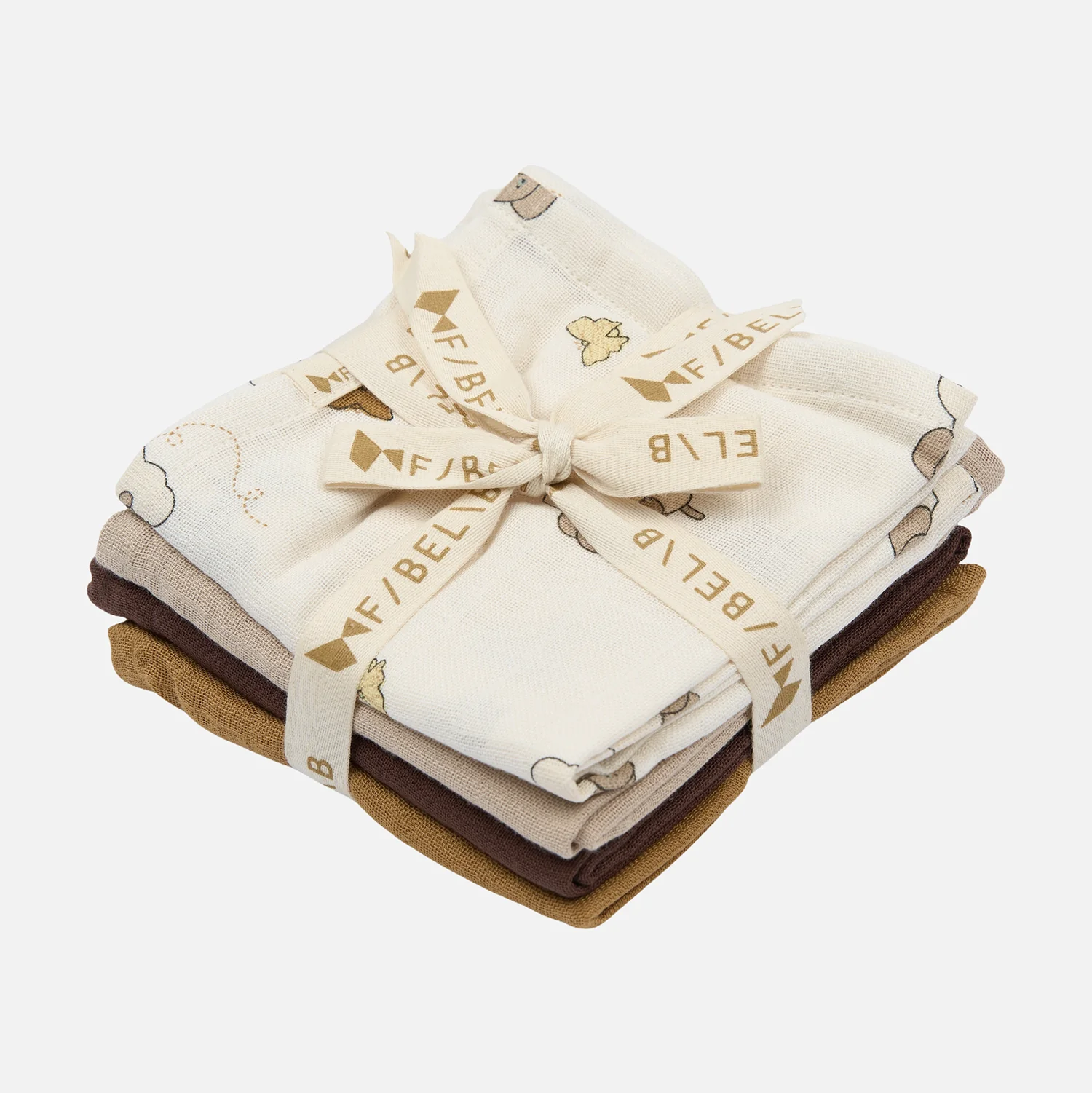Cotton Elephant On The Air Muslin - Oxford Tan - Set of 4