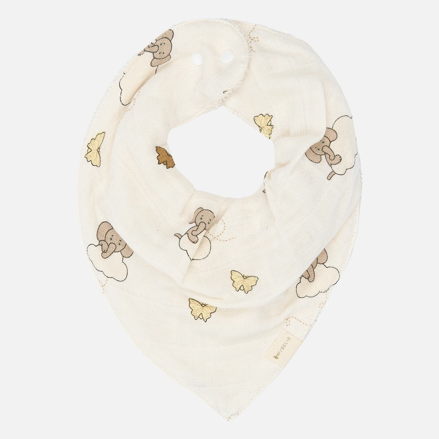 Cotton Muslin/Terry Bandana Elephant On The Air Bib - Oxford Tan - Set of 3 - Image 2
