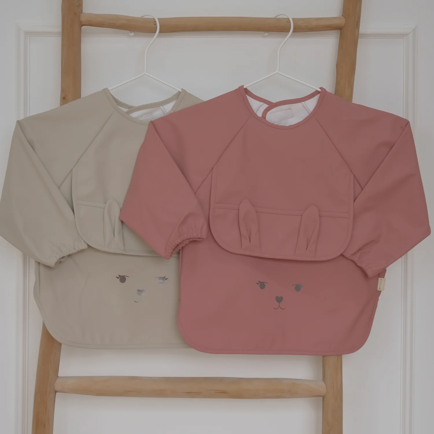 Long Sleeved Bunny Bib - Ash Rose - Set of 2 - Image 2