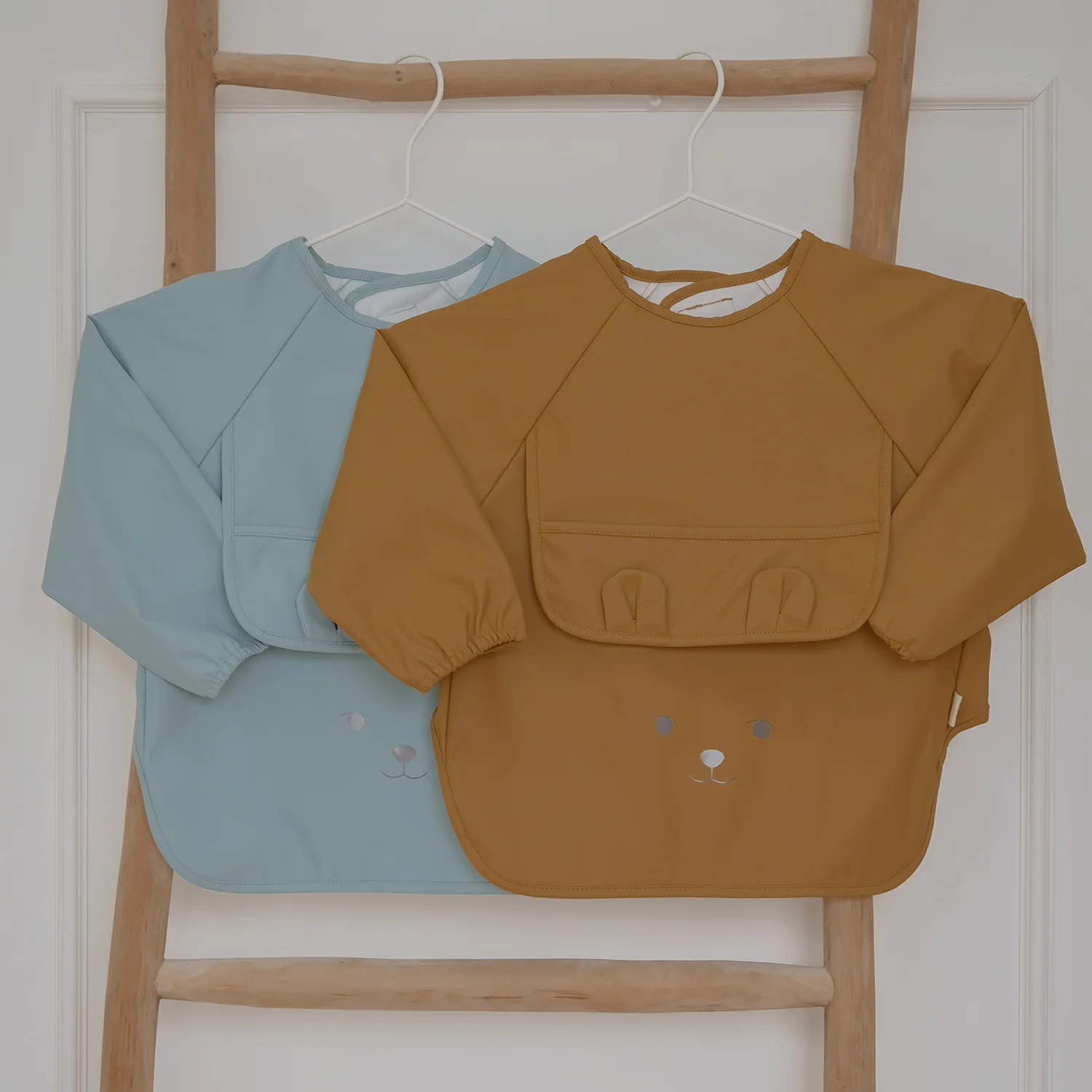 Long Sleeved Bear Bib - Wood Thrush - Set of 2 - Image 4