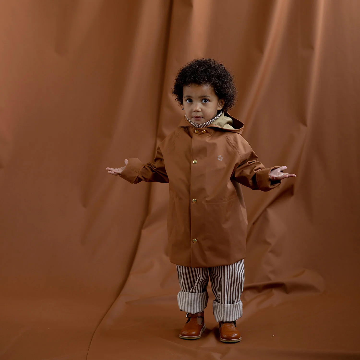 Baby & Kids Waterproof Midi Raincoat - Rust