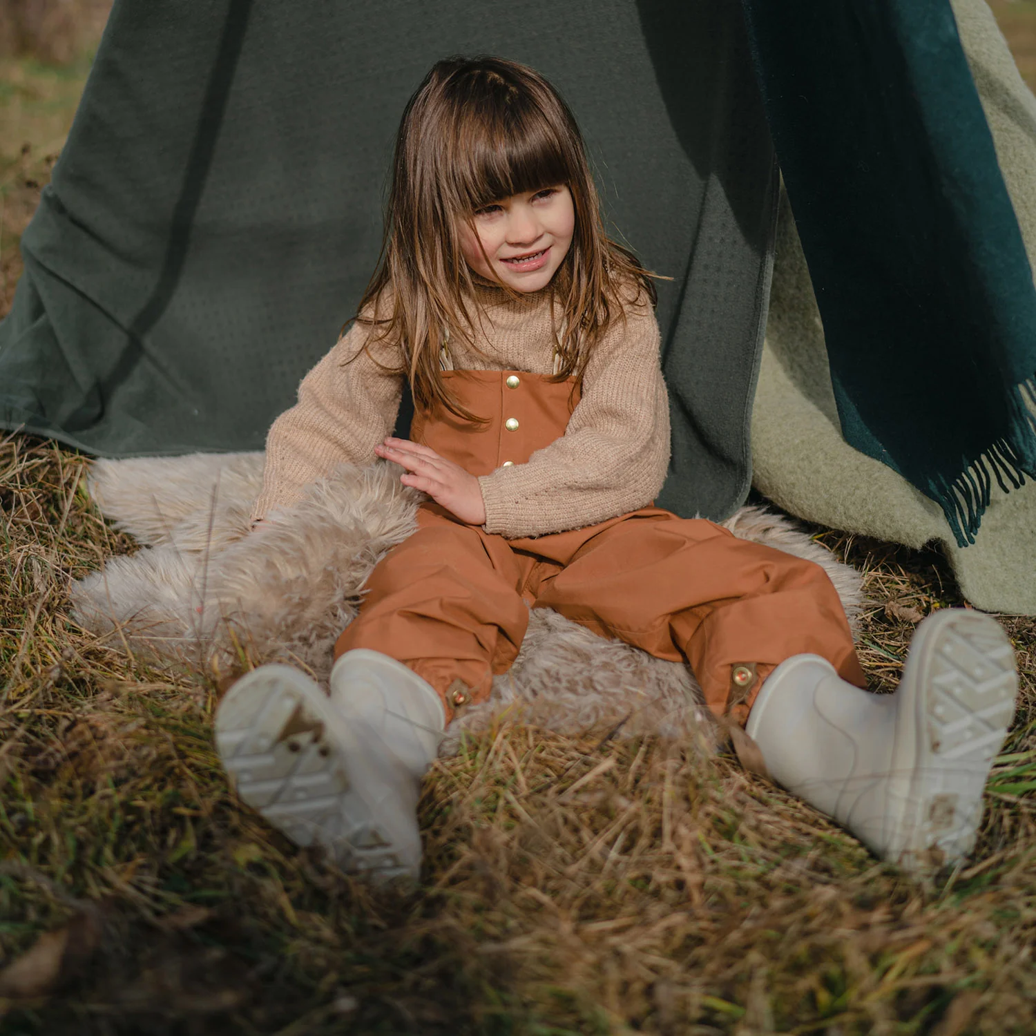 Kids Waterproof Rainpants - Rust - Image 6