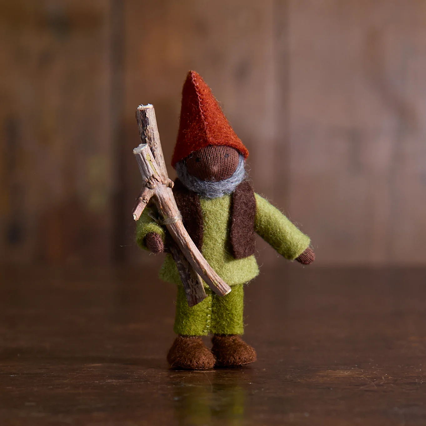 Handmade Wool Autumn Gnome Grandfather - Black
