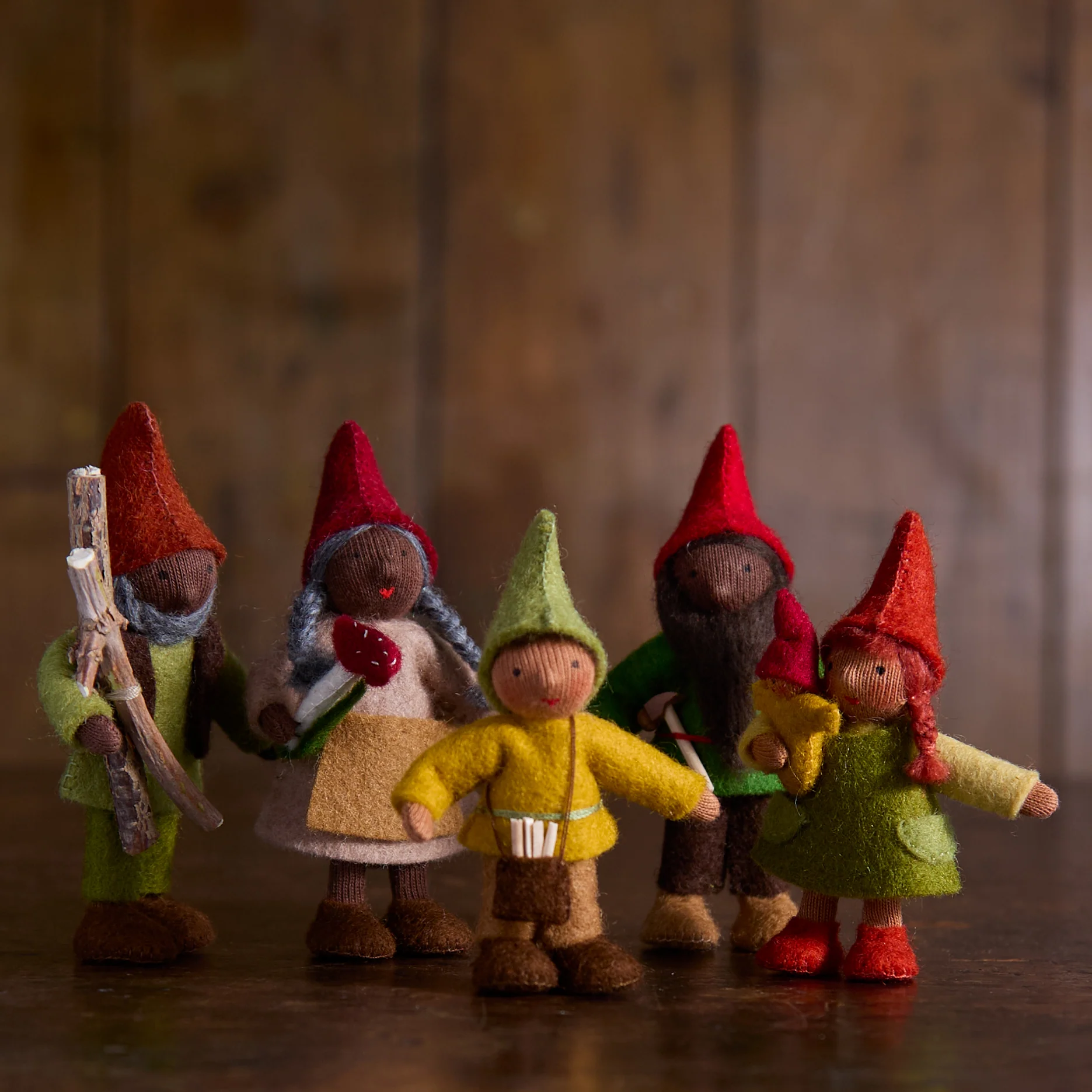 Handmade Wool Autumn Gnome Father - Black - Image 3