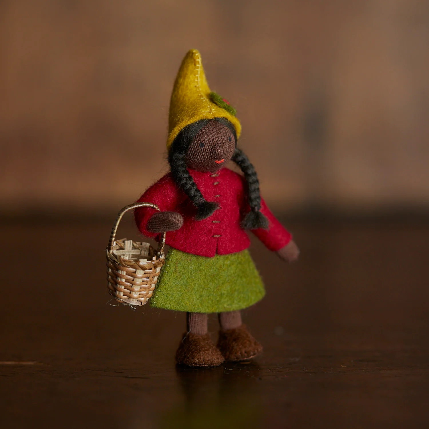 Handmade Wool Autumn Gnome Mother - Black