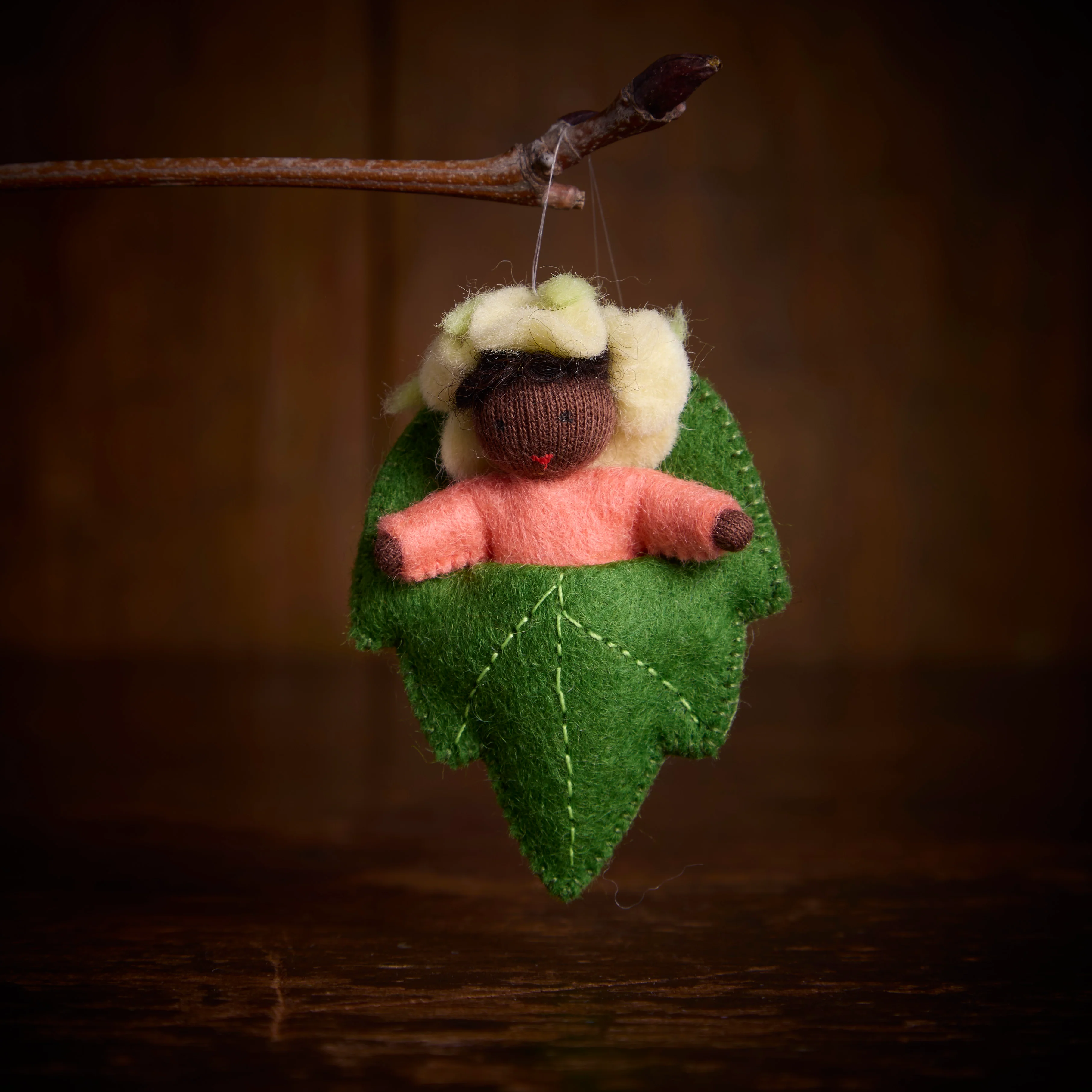 Handmade Wool Bud Baby - Black