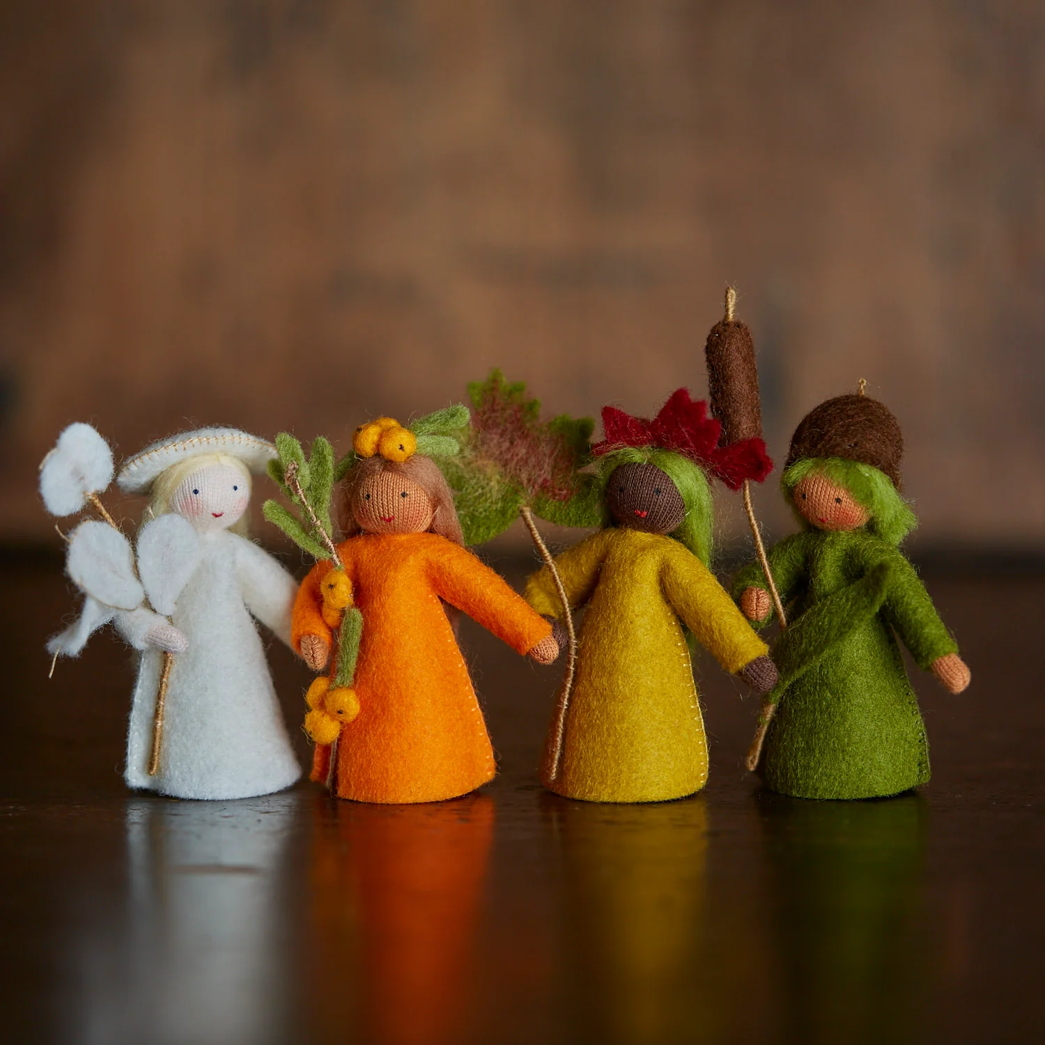 Handmade Wool Fairy - Autumn Leaf - Black - Image 2