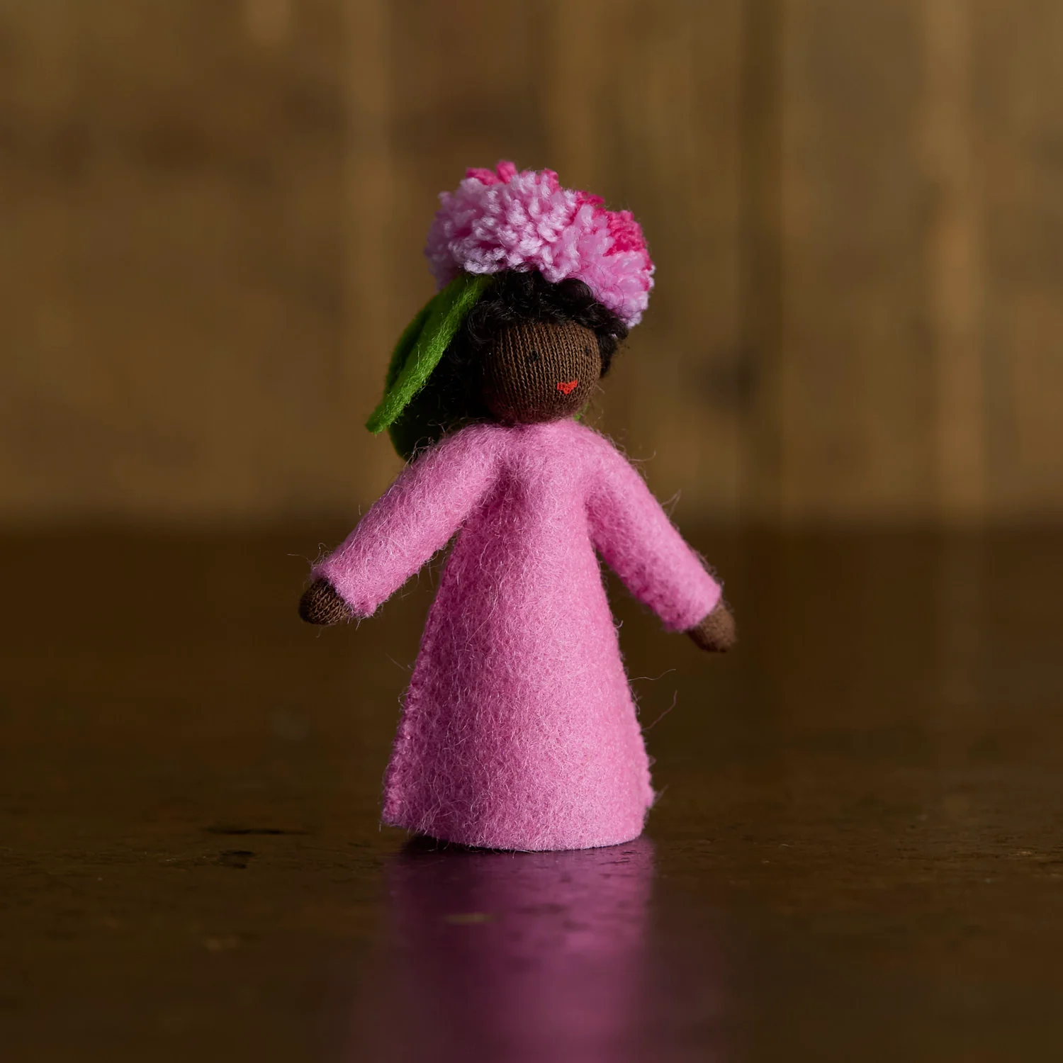 Handmade Wool Fairy - Pink Daisy - Black
