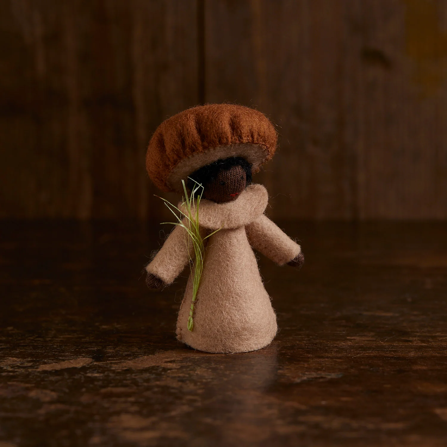 Handmade Wool Fairy - Porcini - Black