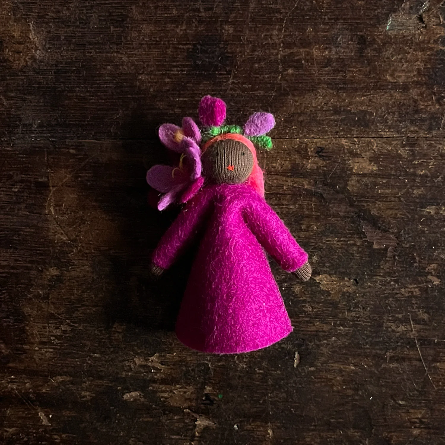 Handmade Wool Fairy - Purple Freesia - Black