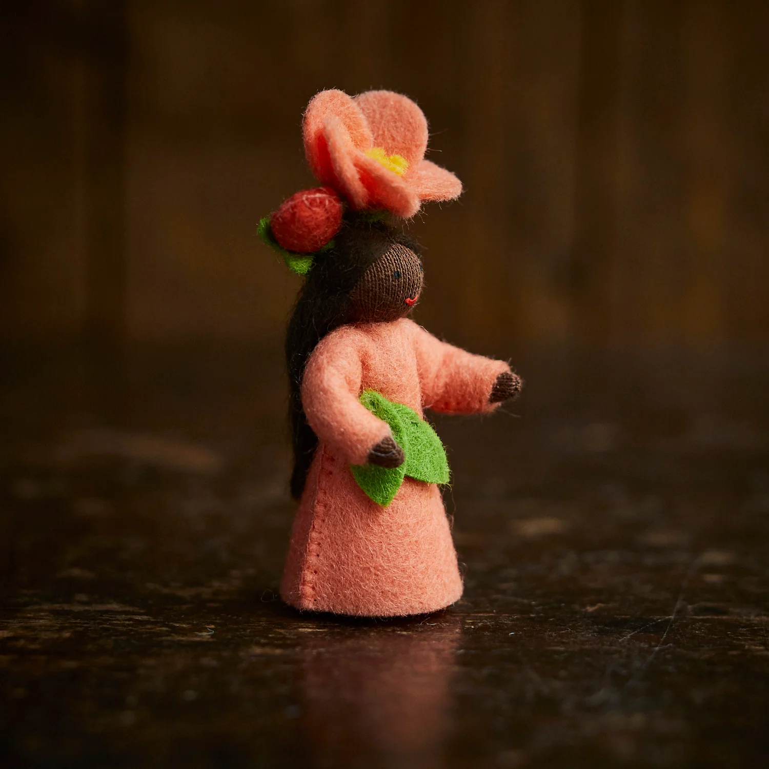 Handmade Wool Fairy - Camellia Japonica - Black - Image 3