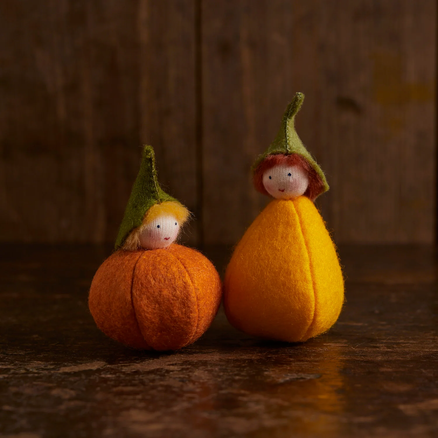 Handmade Wool Fairy - Yellow Pumpkin - White - Image 2