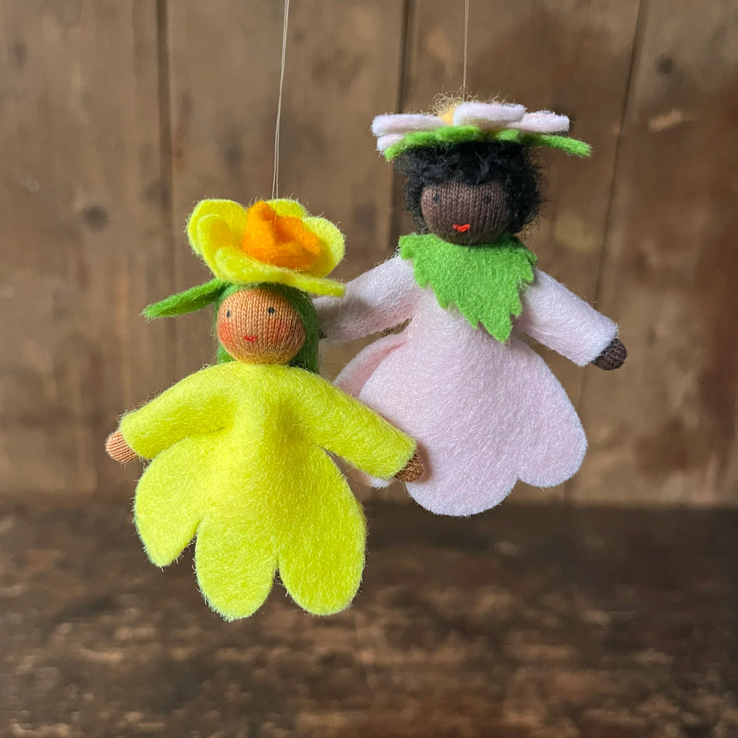 Handmade Small Wool Hanging Fairy - Sweet Briar - Black - Image 2