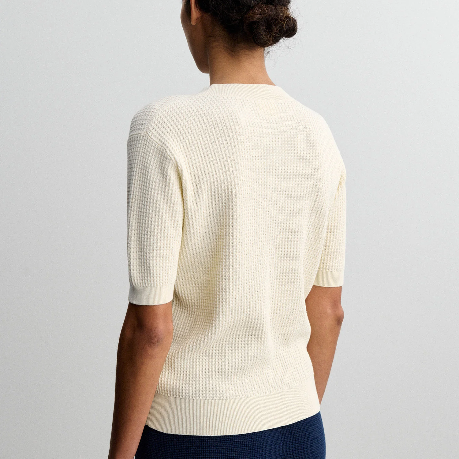Women's Cotton High Twist Structure Top - Ecru - Image 5