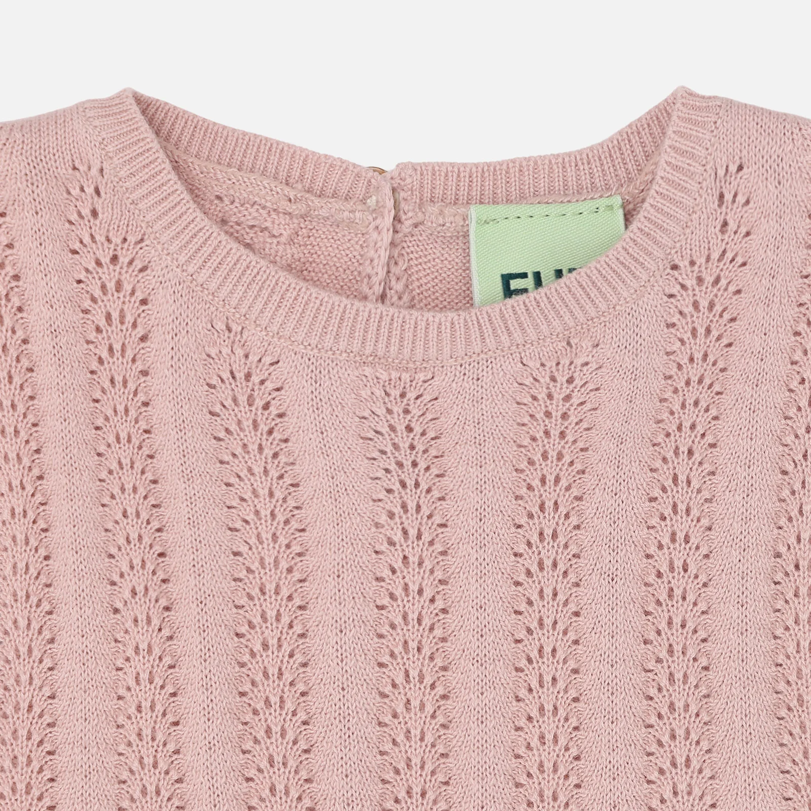 Baby Cotton Knitted Dress - Pale Rose - Image 2