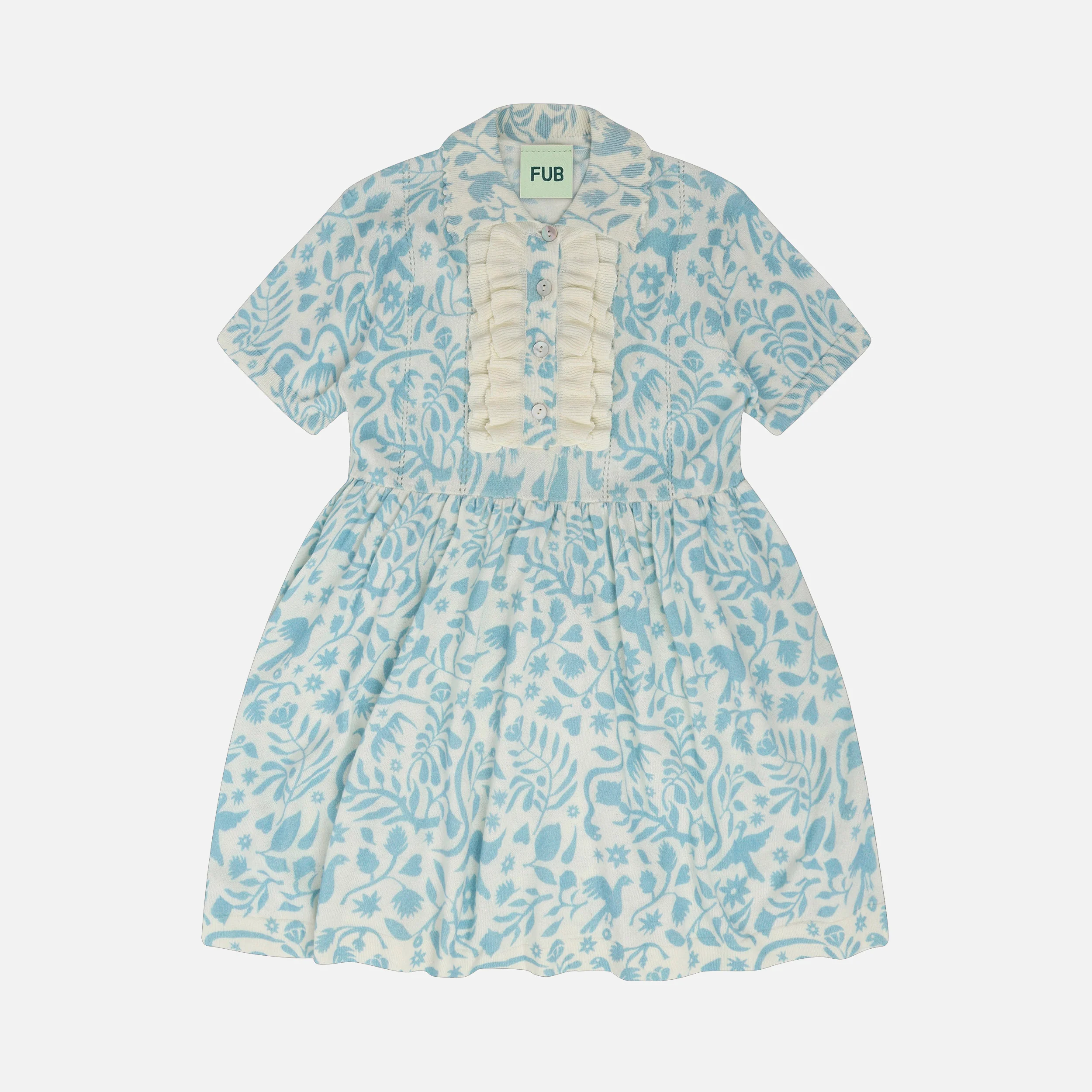 Kids Cotton Knitted Printed Dress - Otomi - Image 2