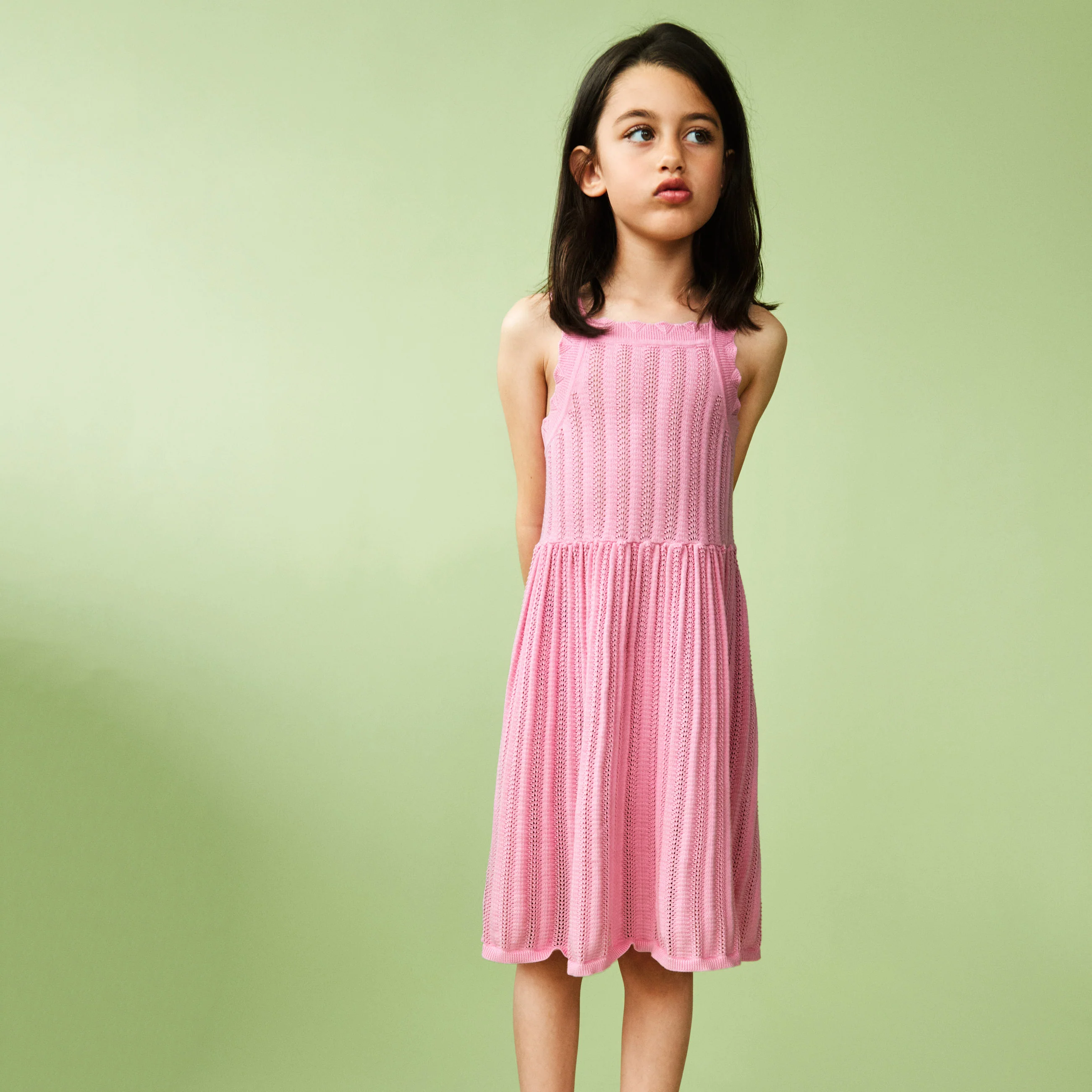 Kids Cotton Knitted Summer Dress - Candy - Image 3