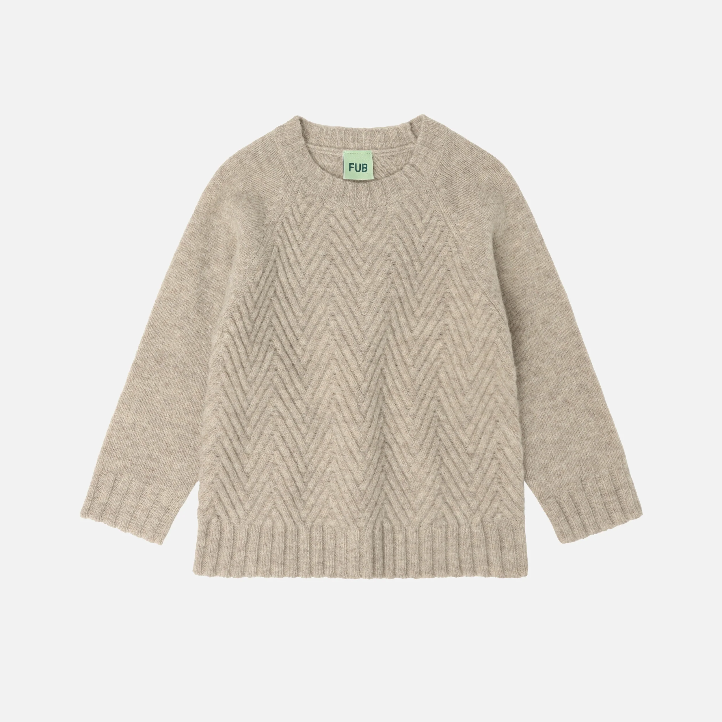 Kids Lambswool Sweater - Oat Melange - Image 2