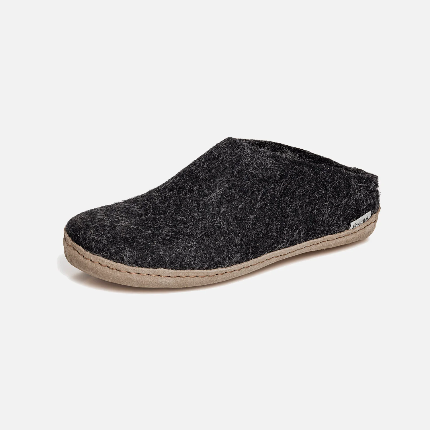 Adults Felted Wool Open Heel Slipper - Charcoal - Image 3