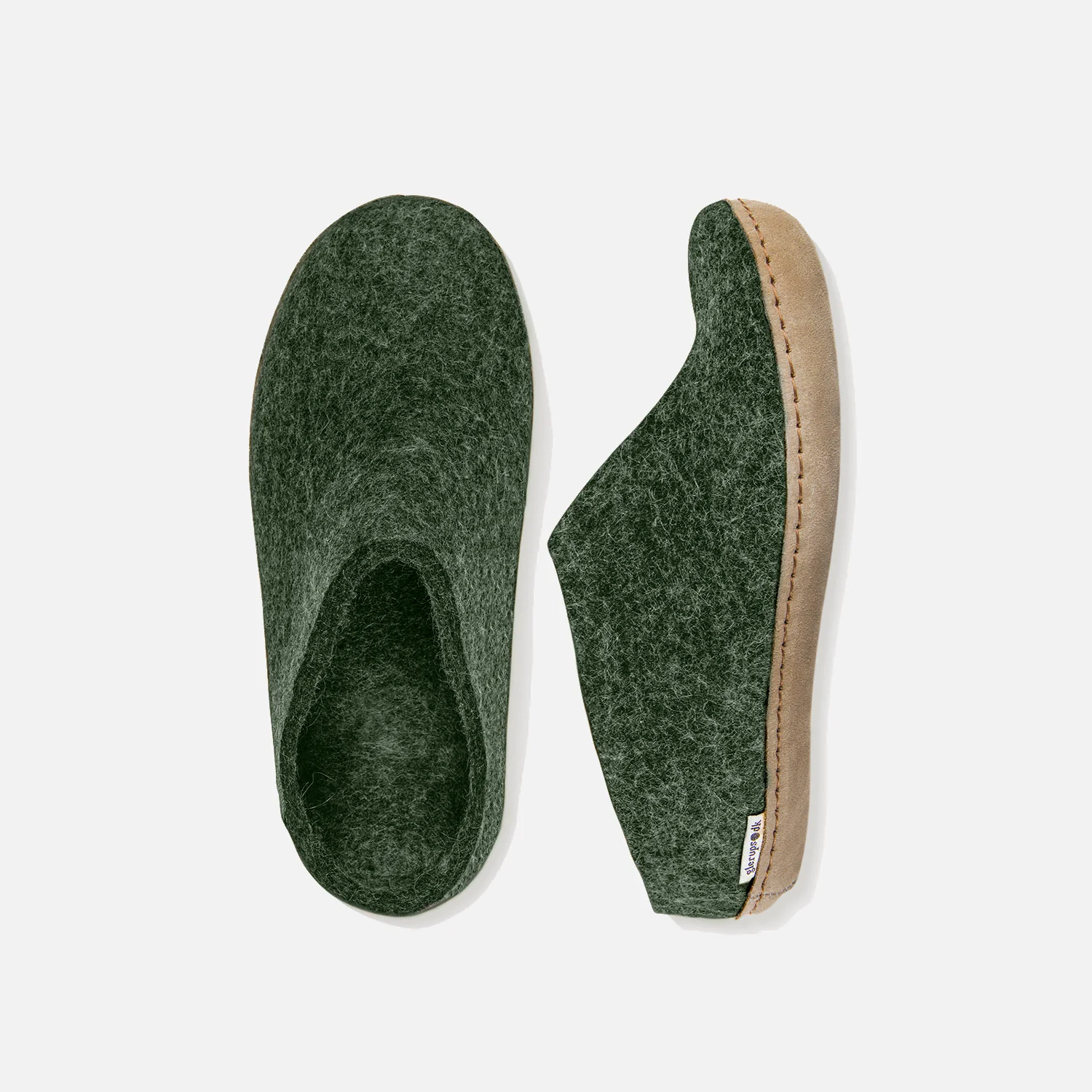 Adults Felted Wool Open Heel Slipper - Forest - Image 3