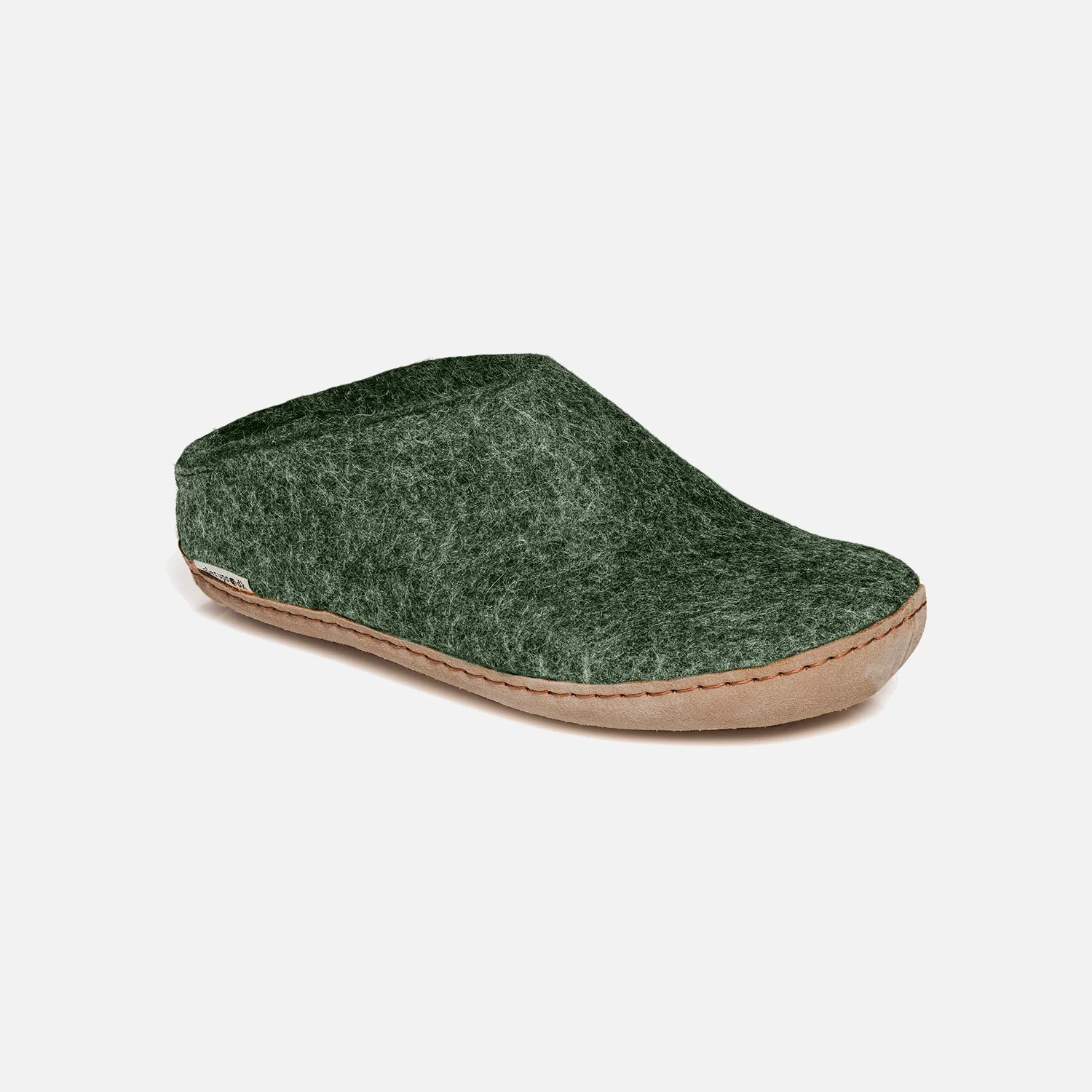 Adults Felted Wool Open Heel Slipper - Forest - Image 4