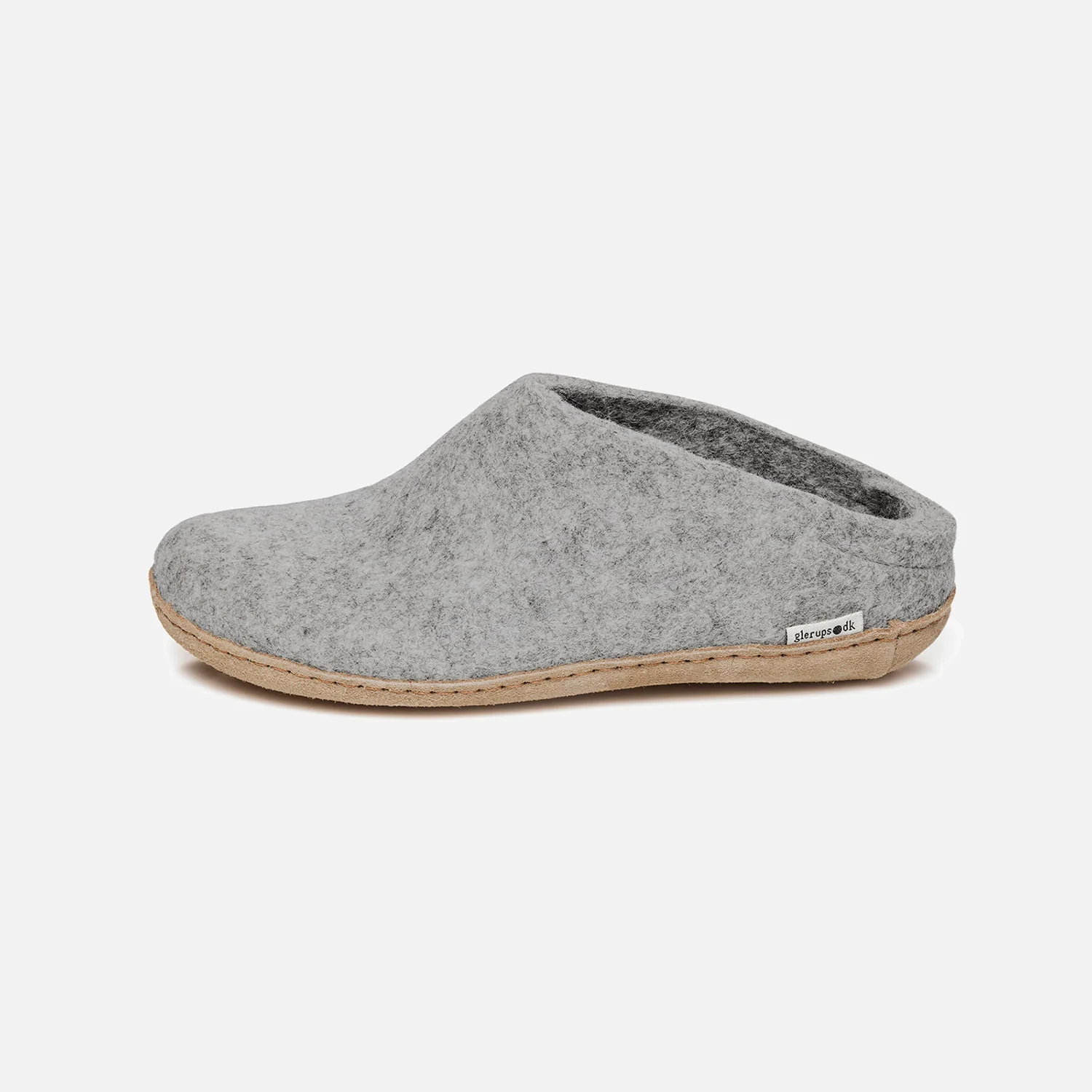 Adults Felted Wool Open Heel Slipper - Grey - Image 3