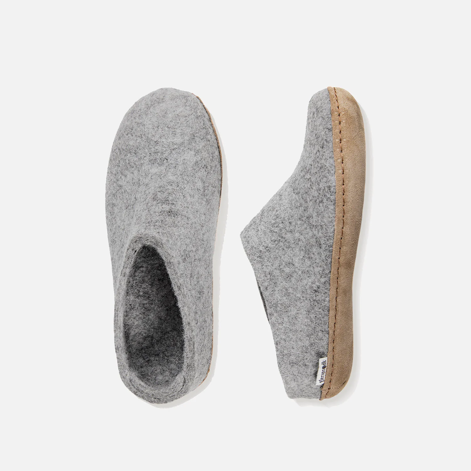 Adults Felted Wool Open Heel Slipper - Grey - Image 4