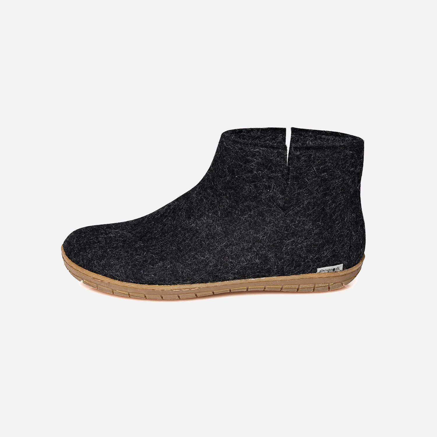 Adults Felted Wool Slipper Boot With Rubber Sole - Charcoal - Image 5