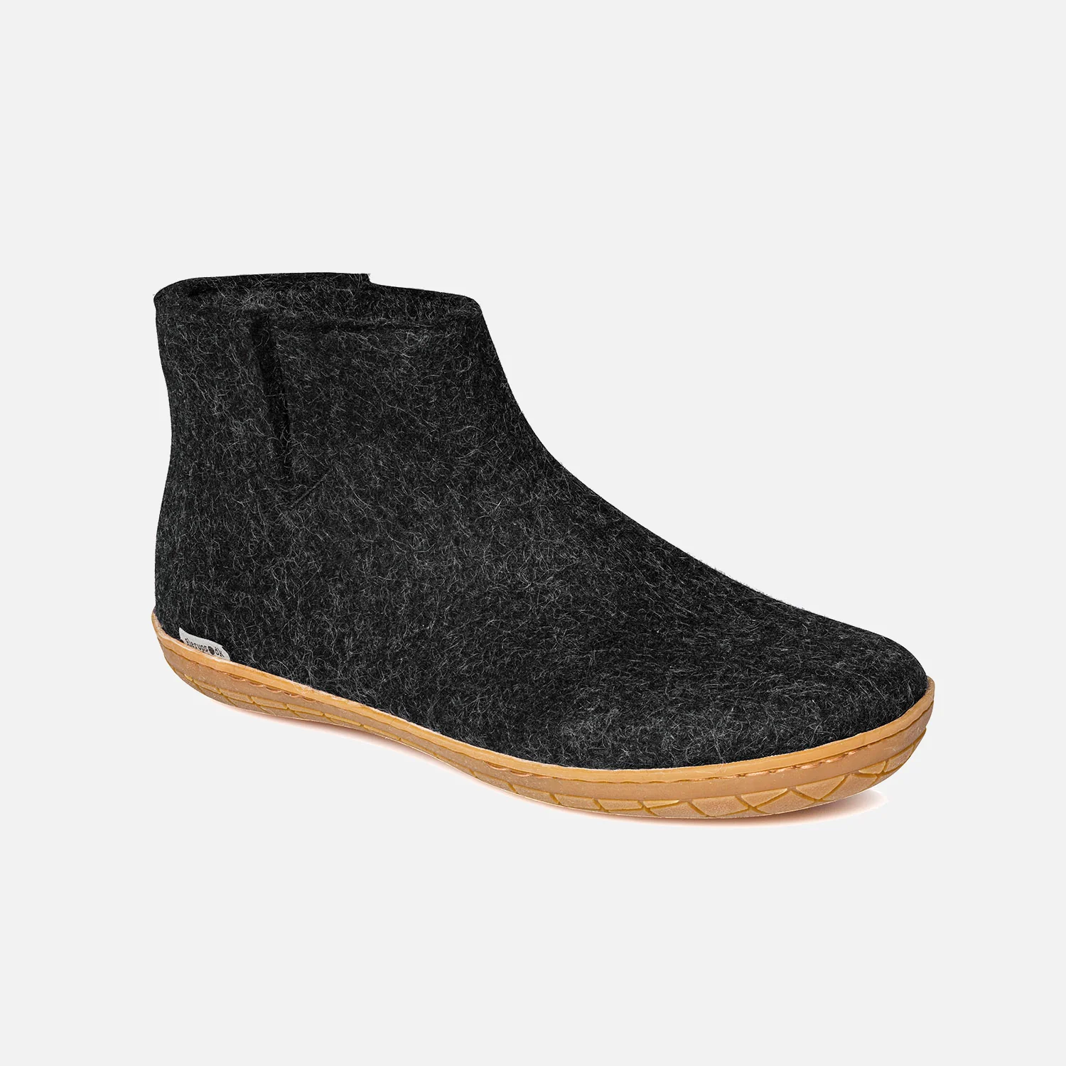 Adults Felted Wool Slipper Boot With Rubber Sole - Charcoal - Image 6
