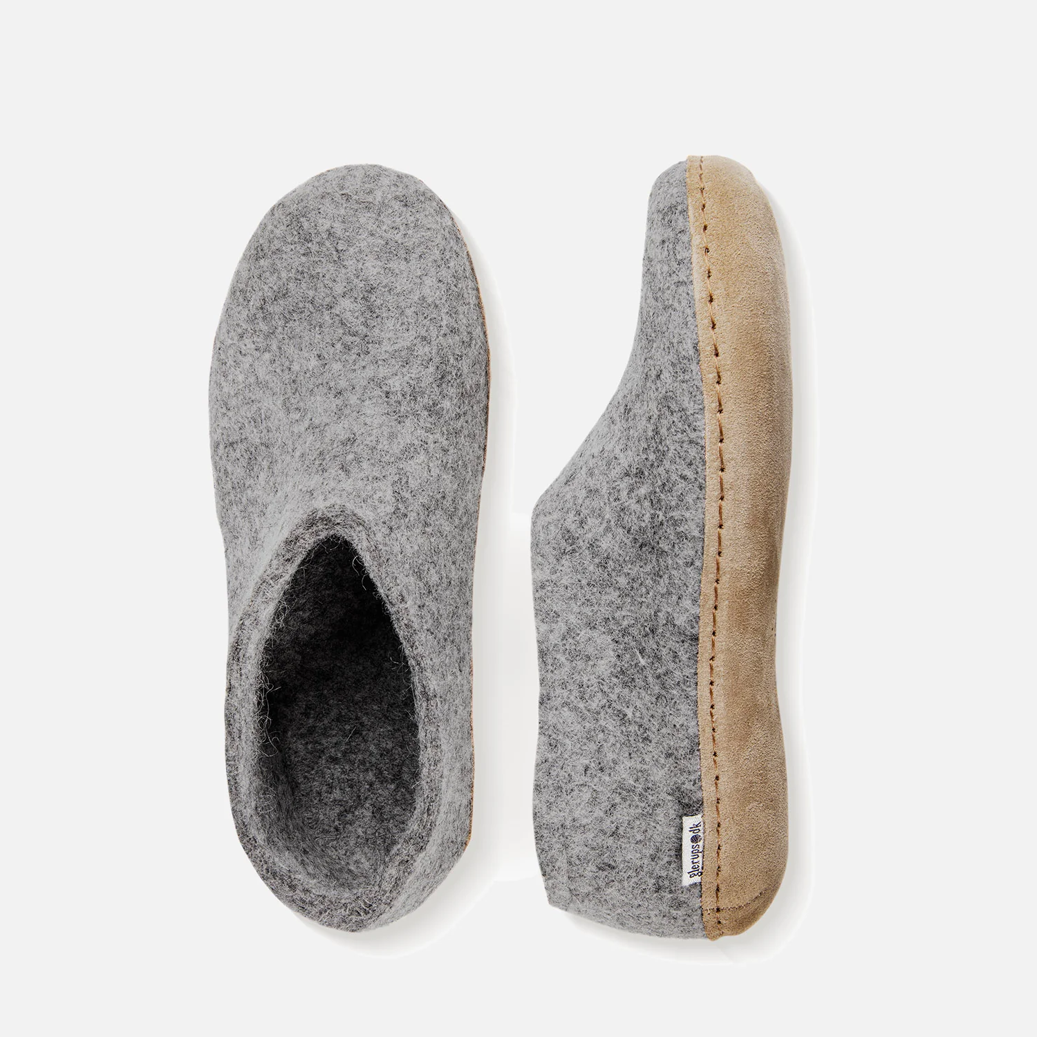 Adults Felted Wool Slipper Shoe - Grey - Image 3