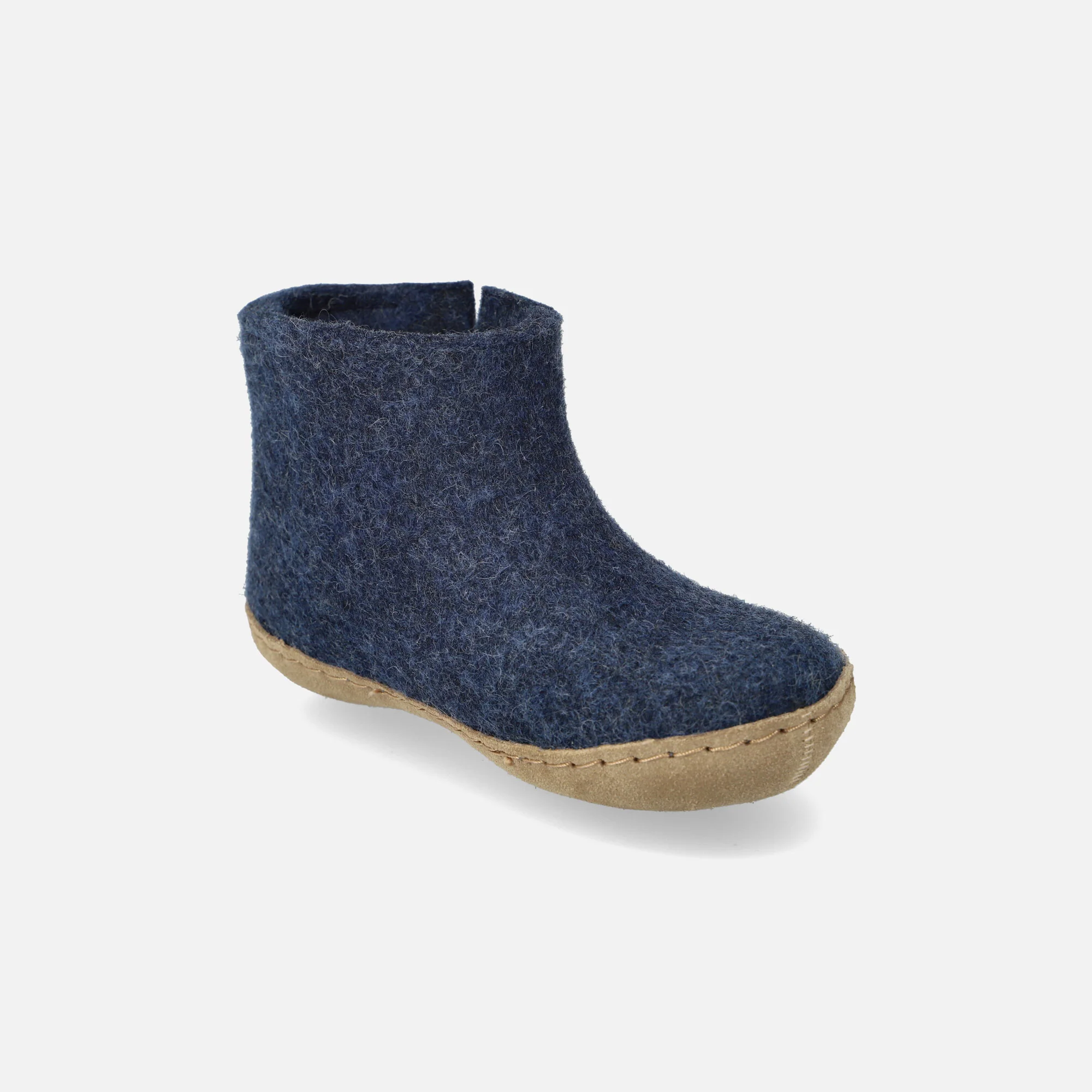 Kids Felted Wool Slipper Boot - Denim - Image 6