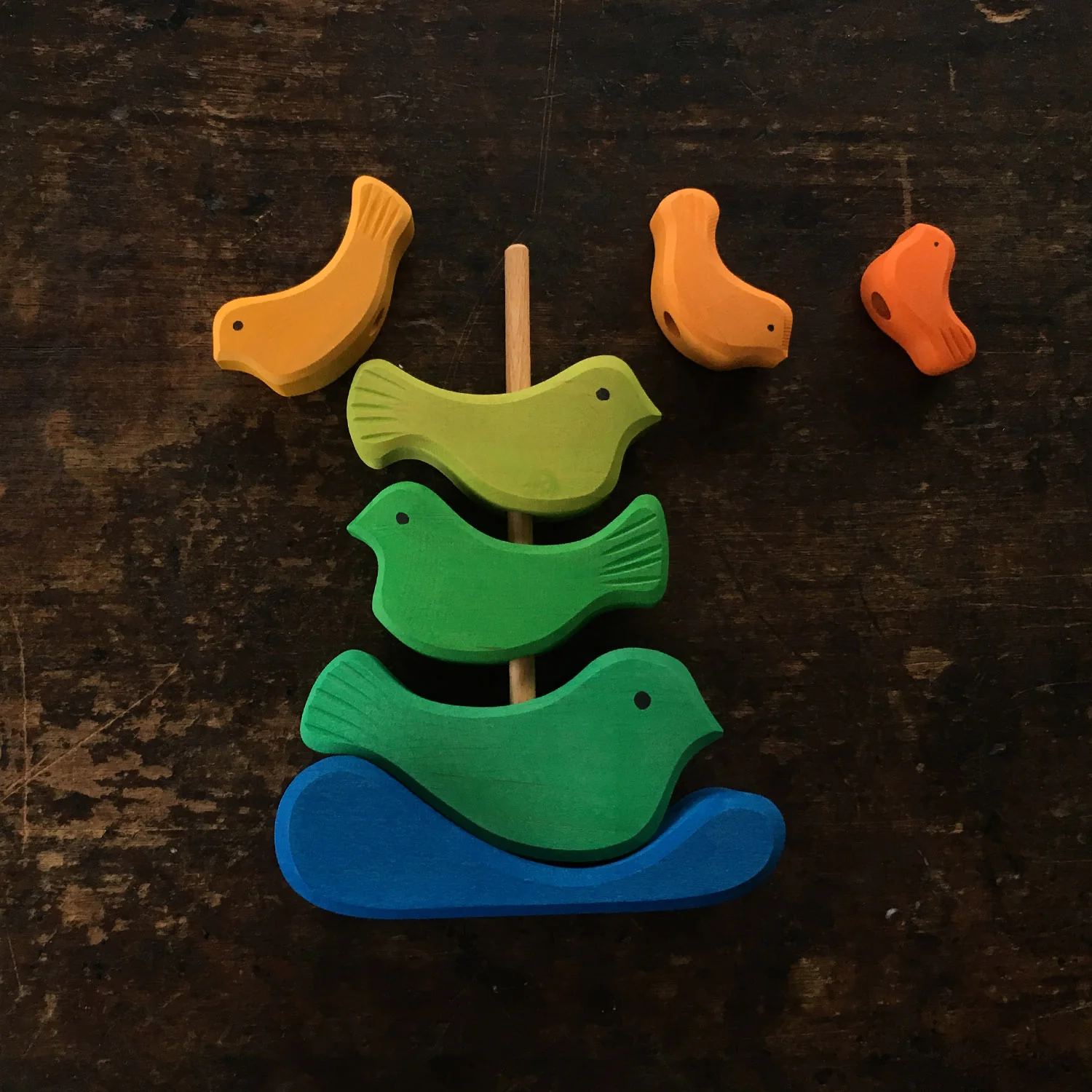 Natural Wood Bird Stacker - Image 2