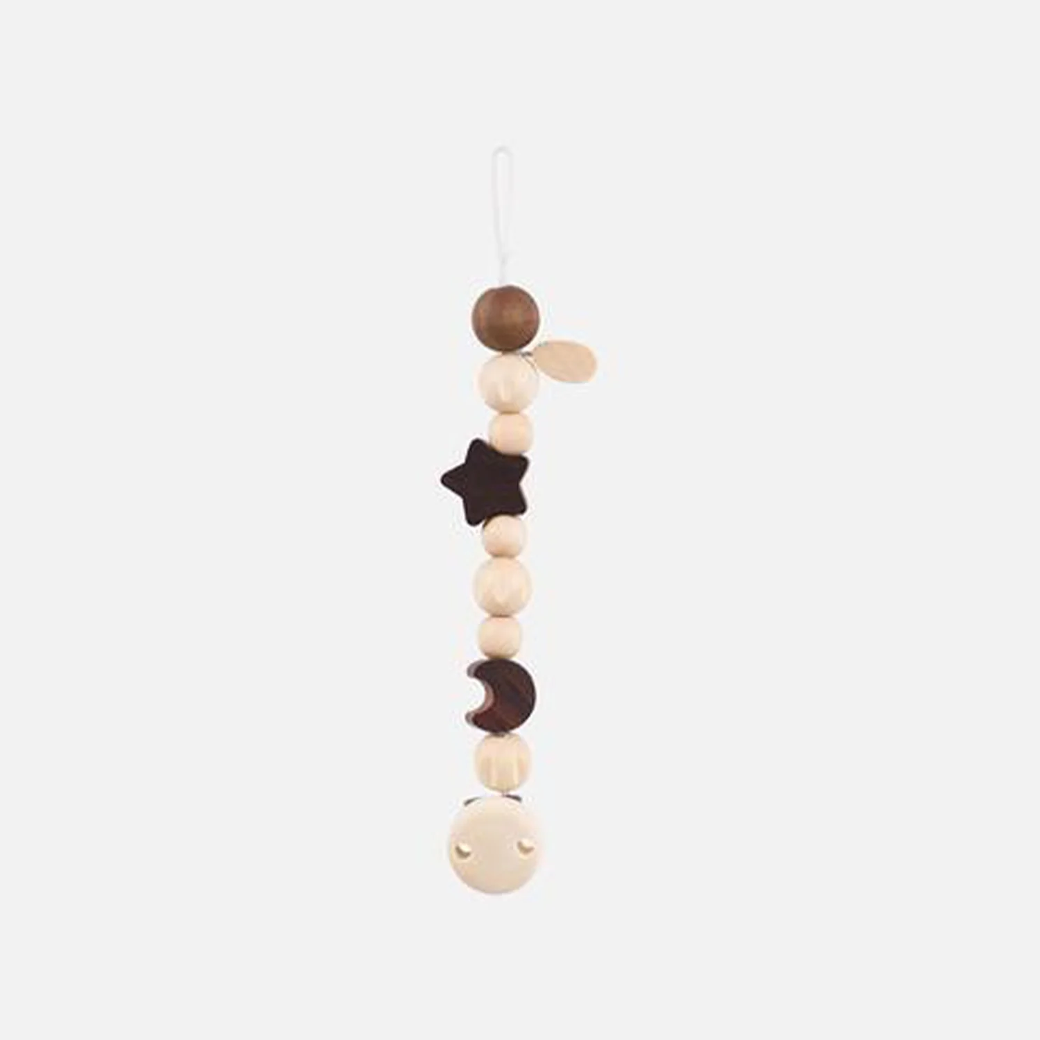 Wooden Pacifier Clip/Holder with Star & Moon - Image 2