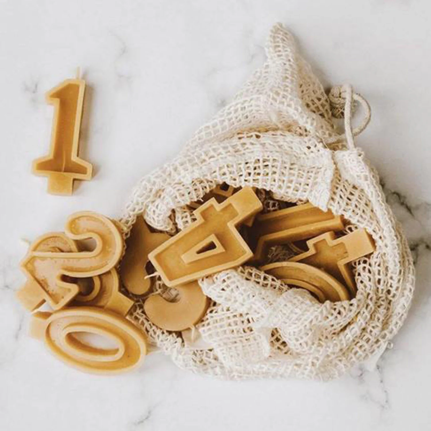 Handmade Beeswax Number Candles - Image 3