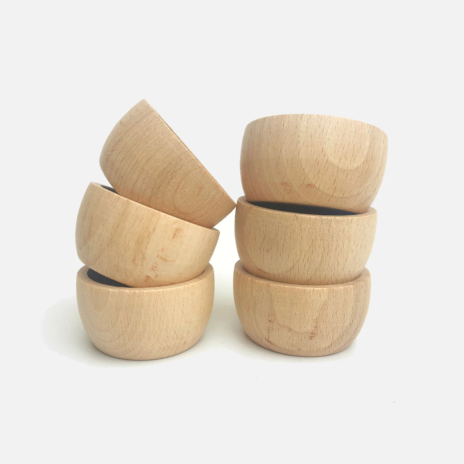 Wooden Natural Bowls - 6 pieces - Image 2