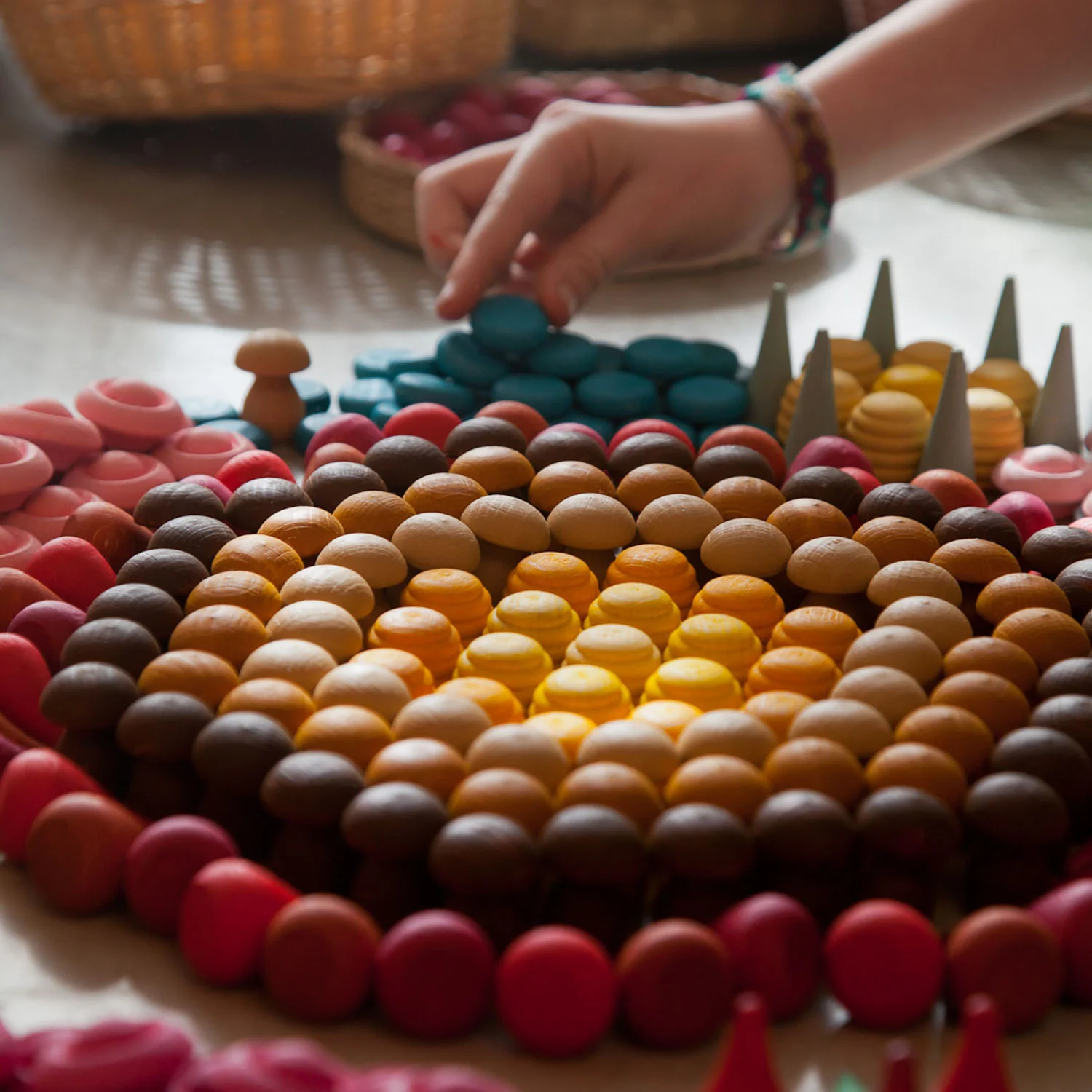 Wooden Mushrooms Mandala - 36 Pieces - Image 3