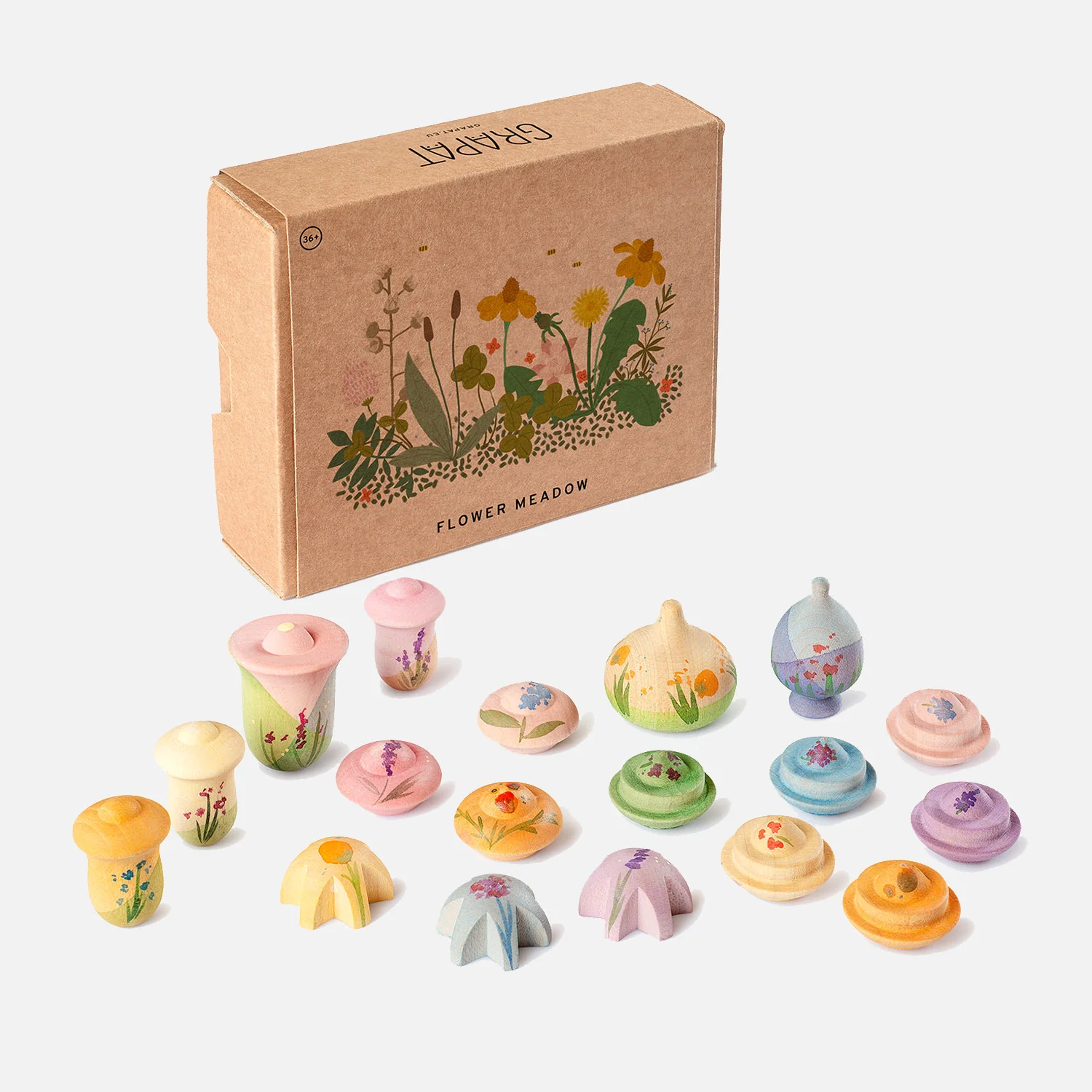 Wooden Flower Meadow - 18 Pieces - Image 2