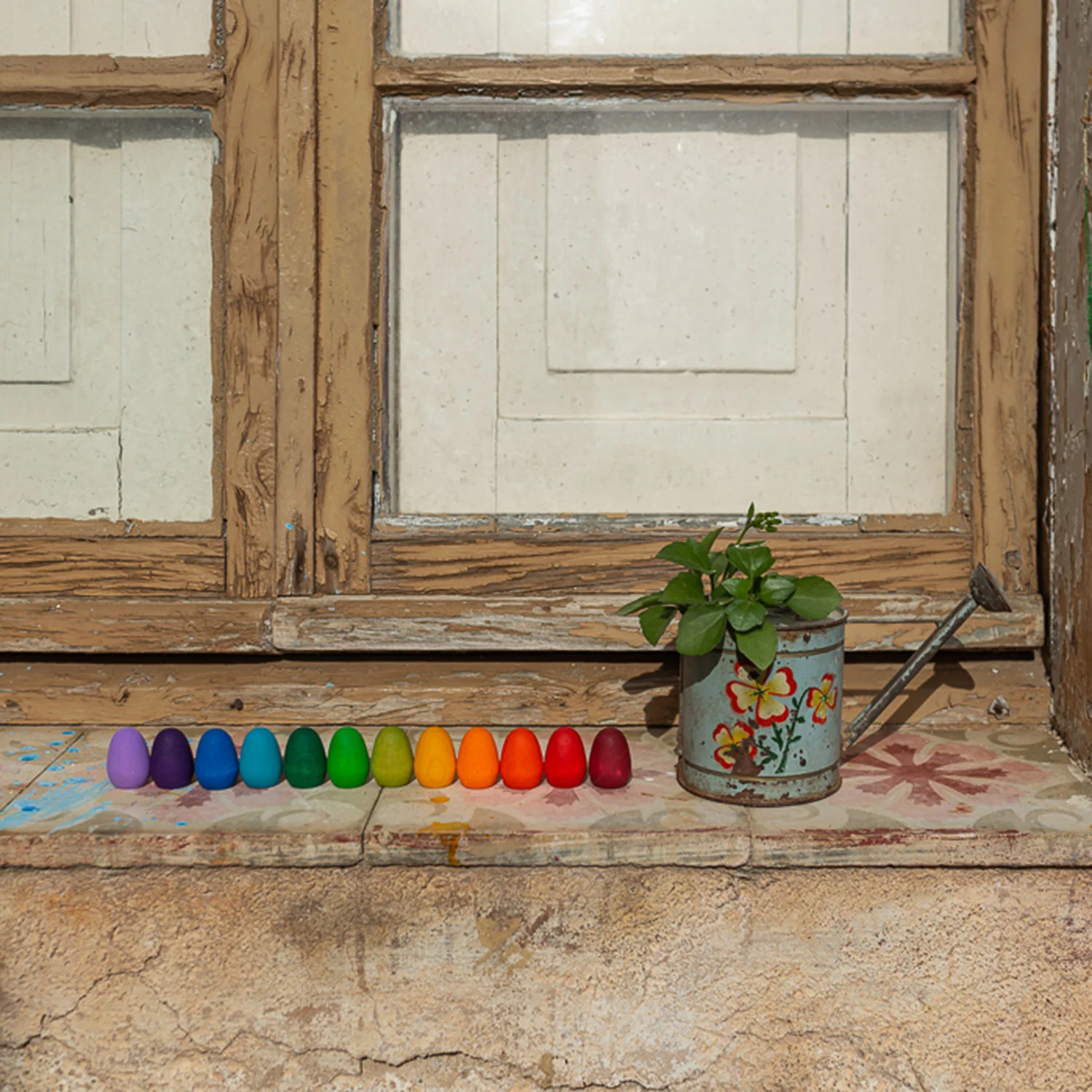Wooden Rainbow Eggs Mandala - 36 Pieces - Image 11