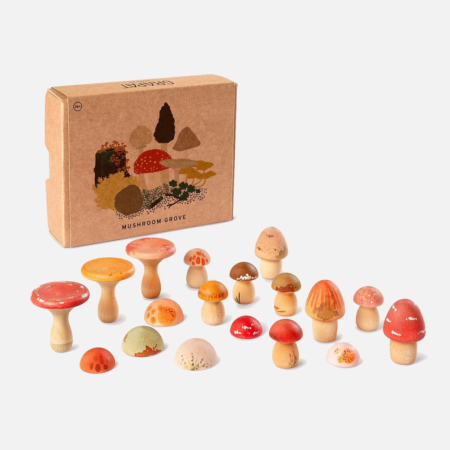 Wooden Mushroom Grove - 18 Pieces - Image 2